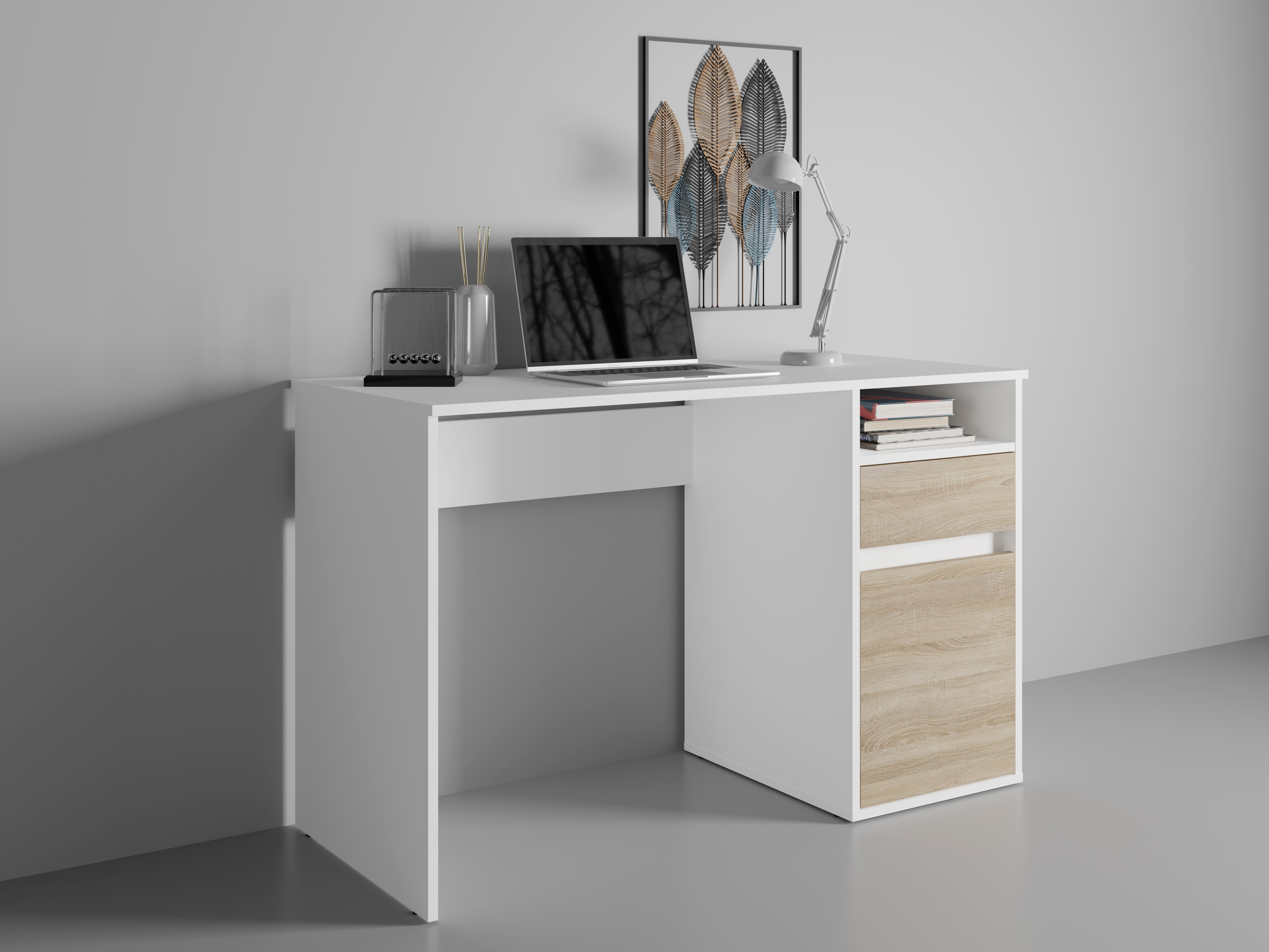 Uredski stol Baytown 190 (Bijela + Sonoma hrast)