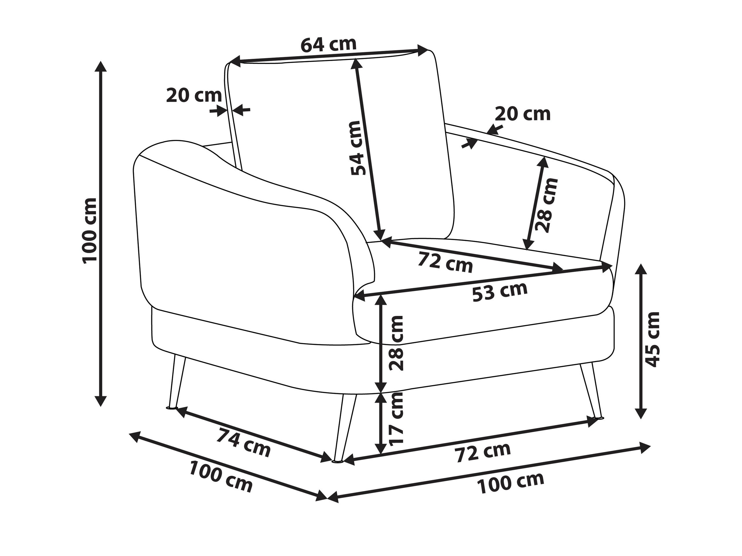 Fotelja Berwyn 2901 (Bijela)