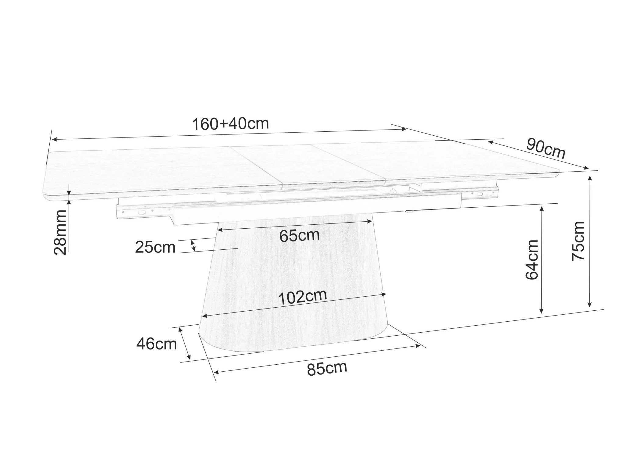 Stol Detroit 932 (Crna + Orah)