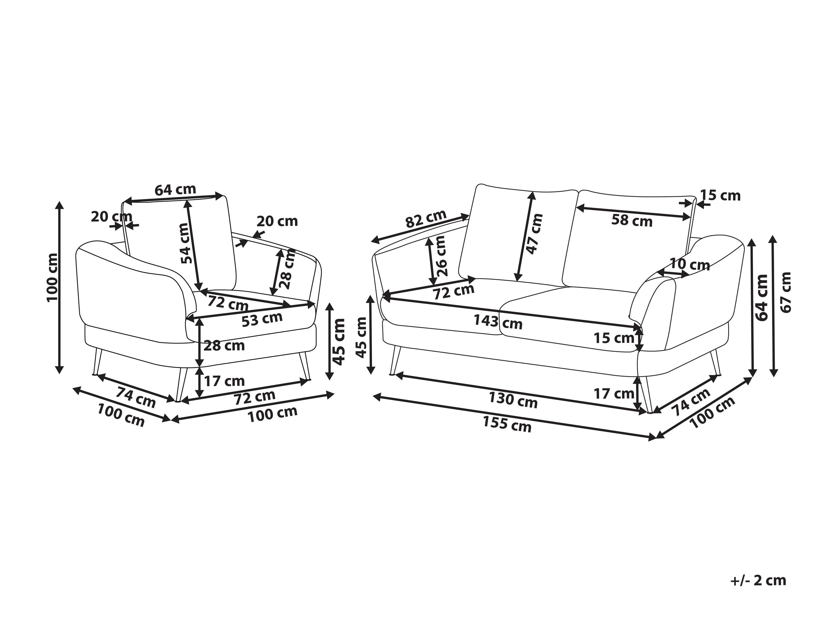 Tapecirani namještaj Berwyn 2902 (Svijetlo bež)
