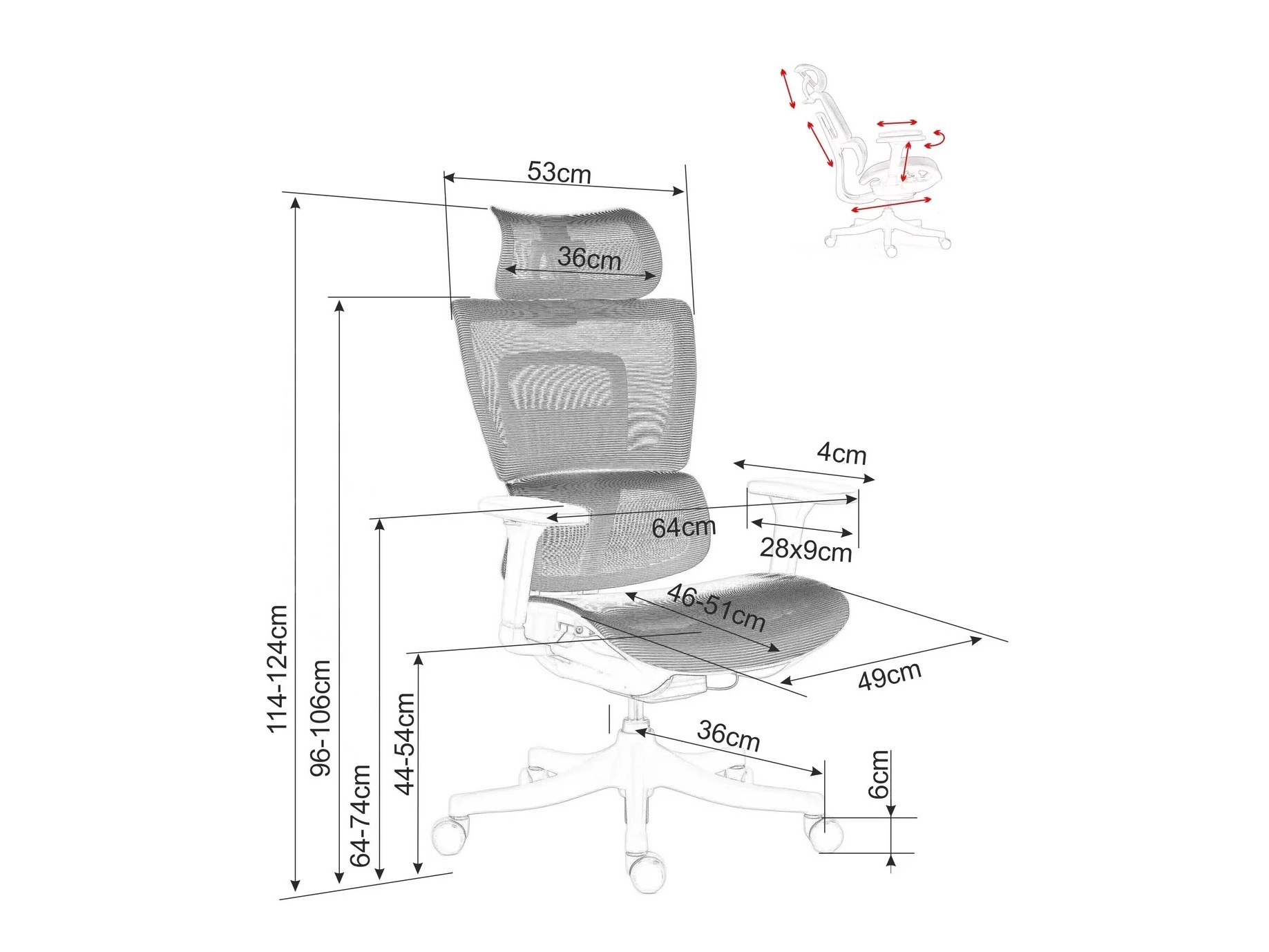 Uredska stolica Detroit 931 (Siva)