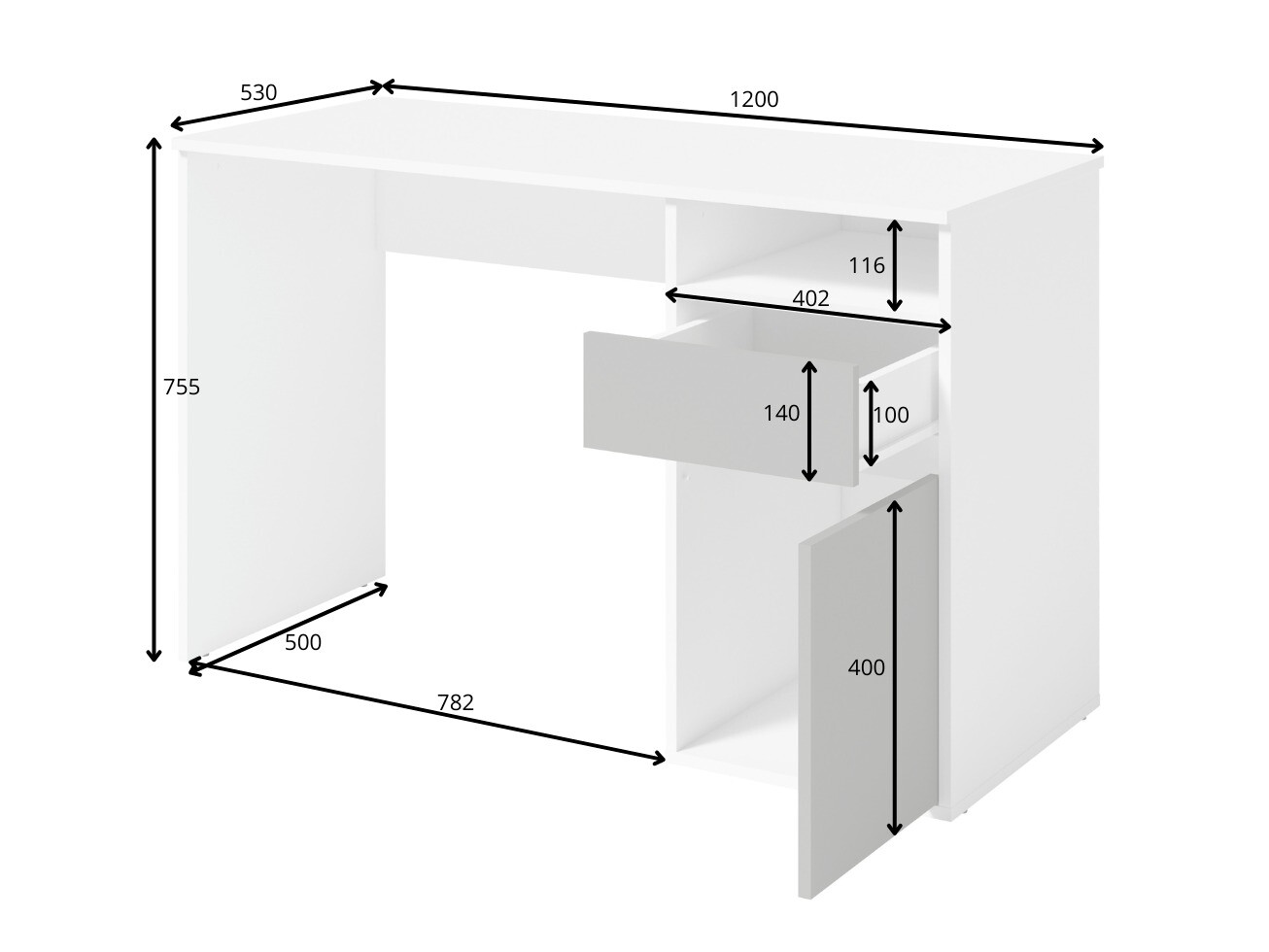 Uredski stol Baytown 190 (Bijela + Sonoma hrast)