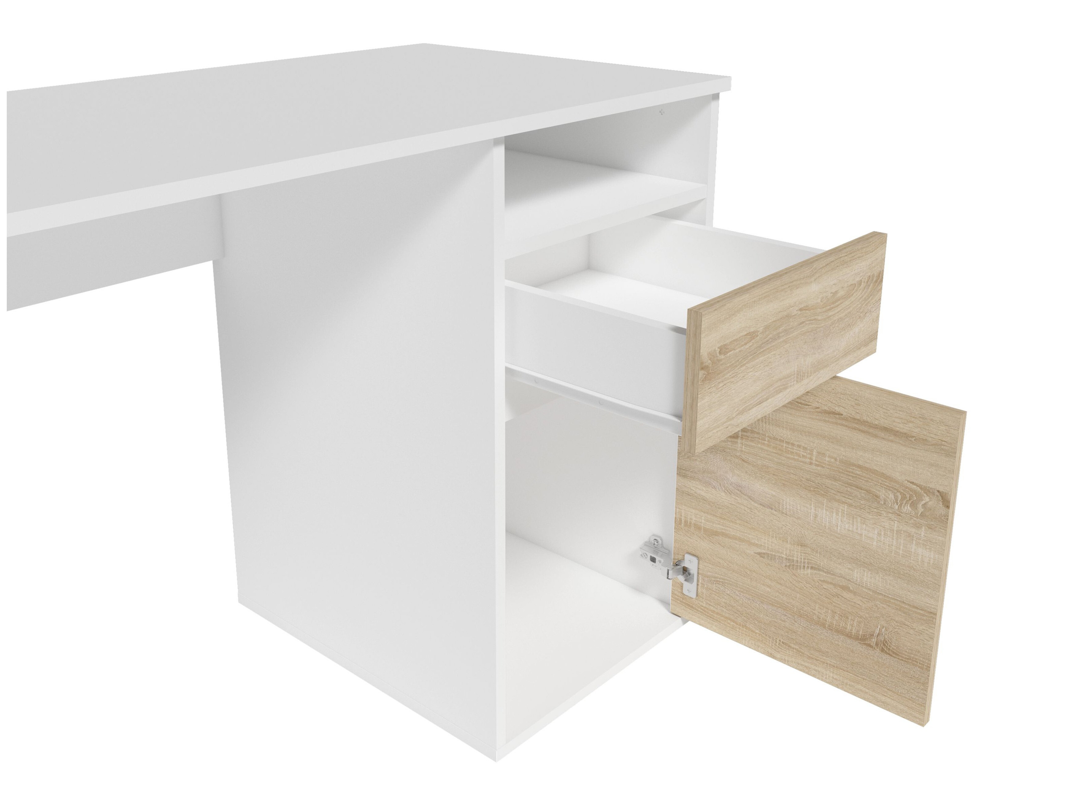 Uredski stol Baytown 190 (Bijela + Sonoma hrast)