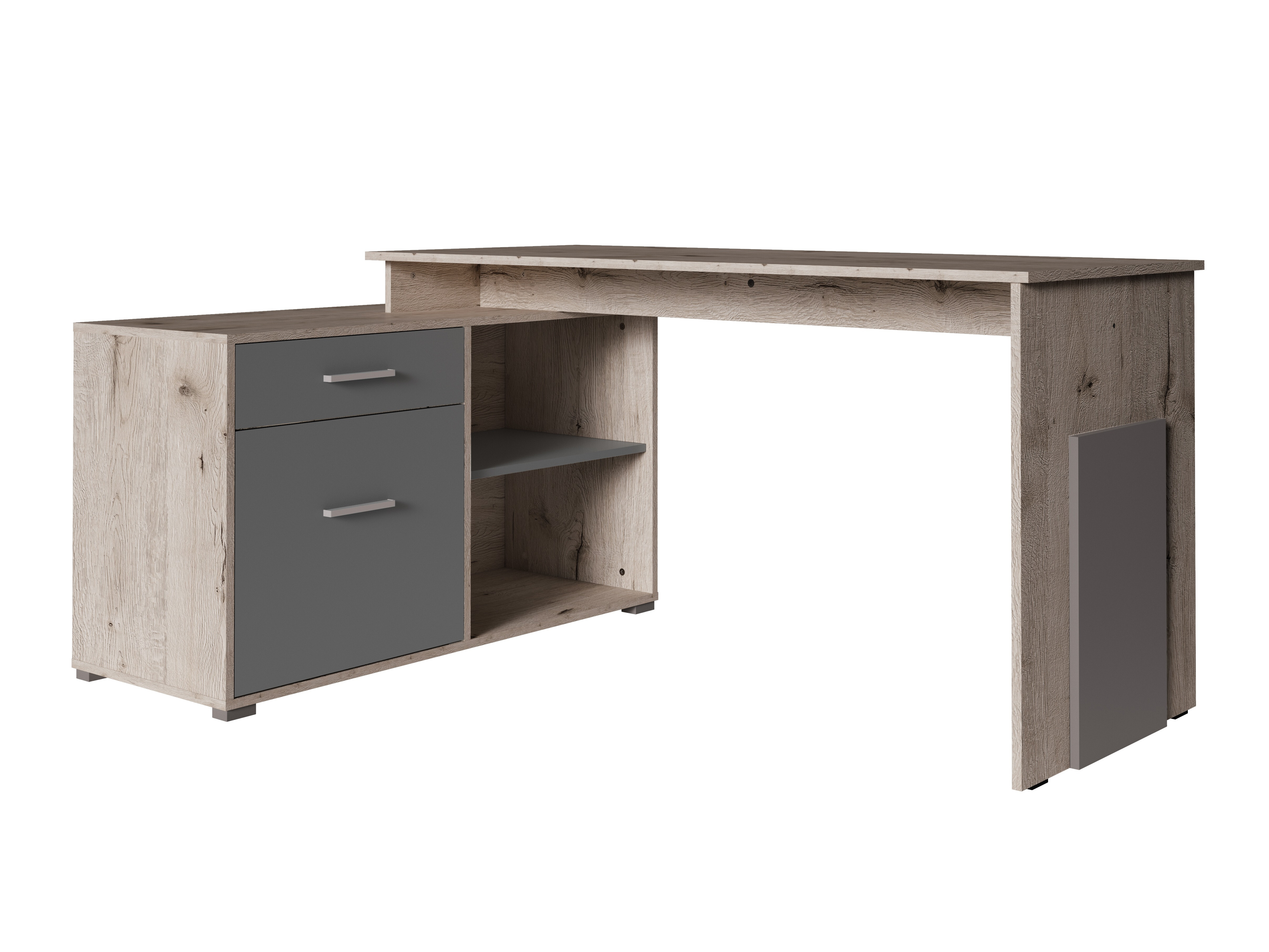 Kutni uredski stol Baytown 197 (Grafit + Hrast Wellington)