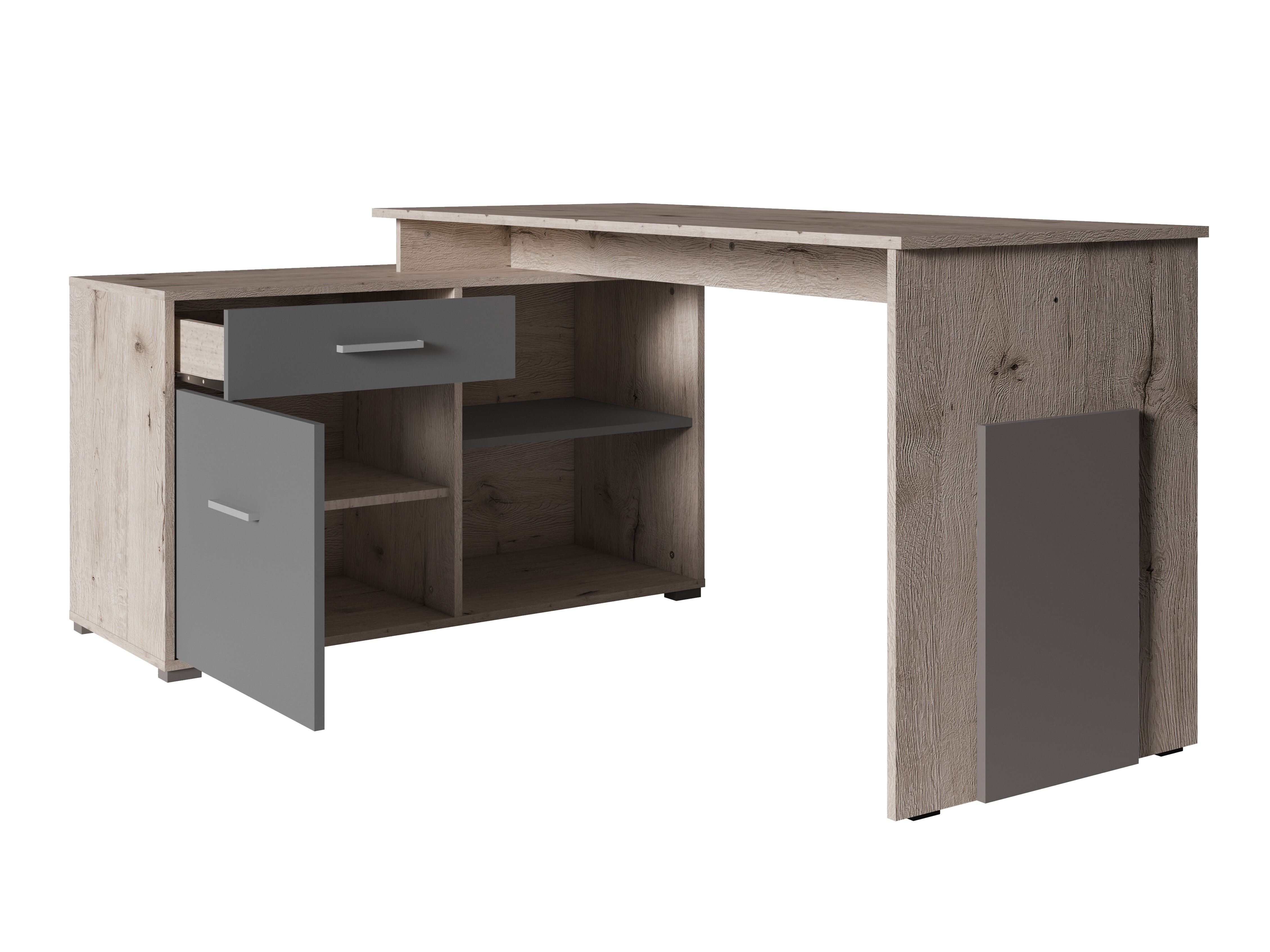 Kutni uredski stol Baytown 197 (Grafit + Hrast Wellington)