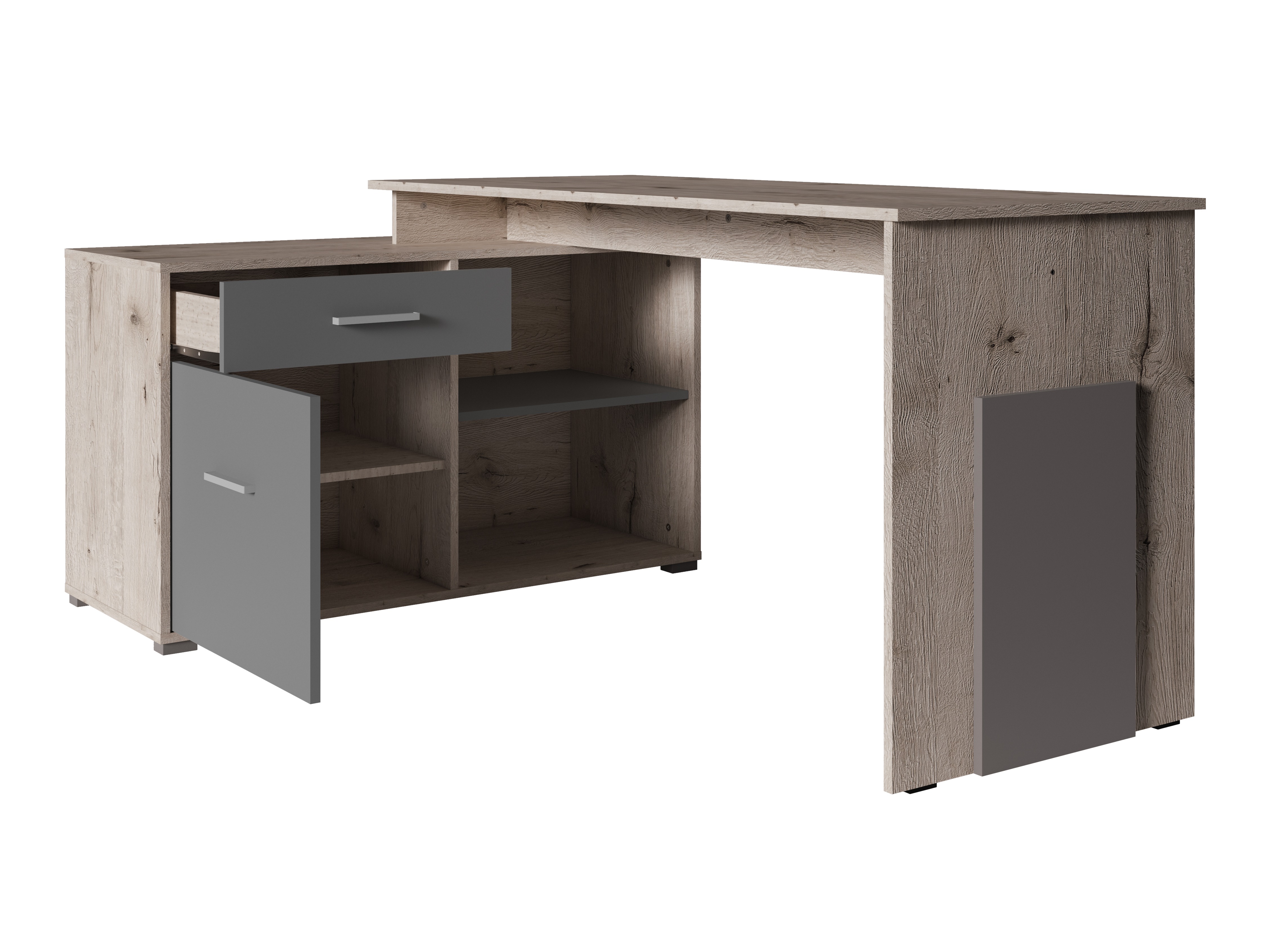 Kutni uredski stol Baytown 197 (Bijela + Sonoma hrast)