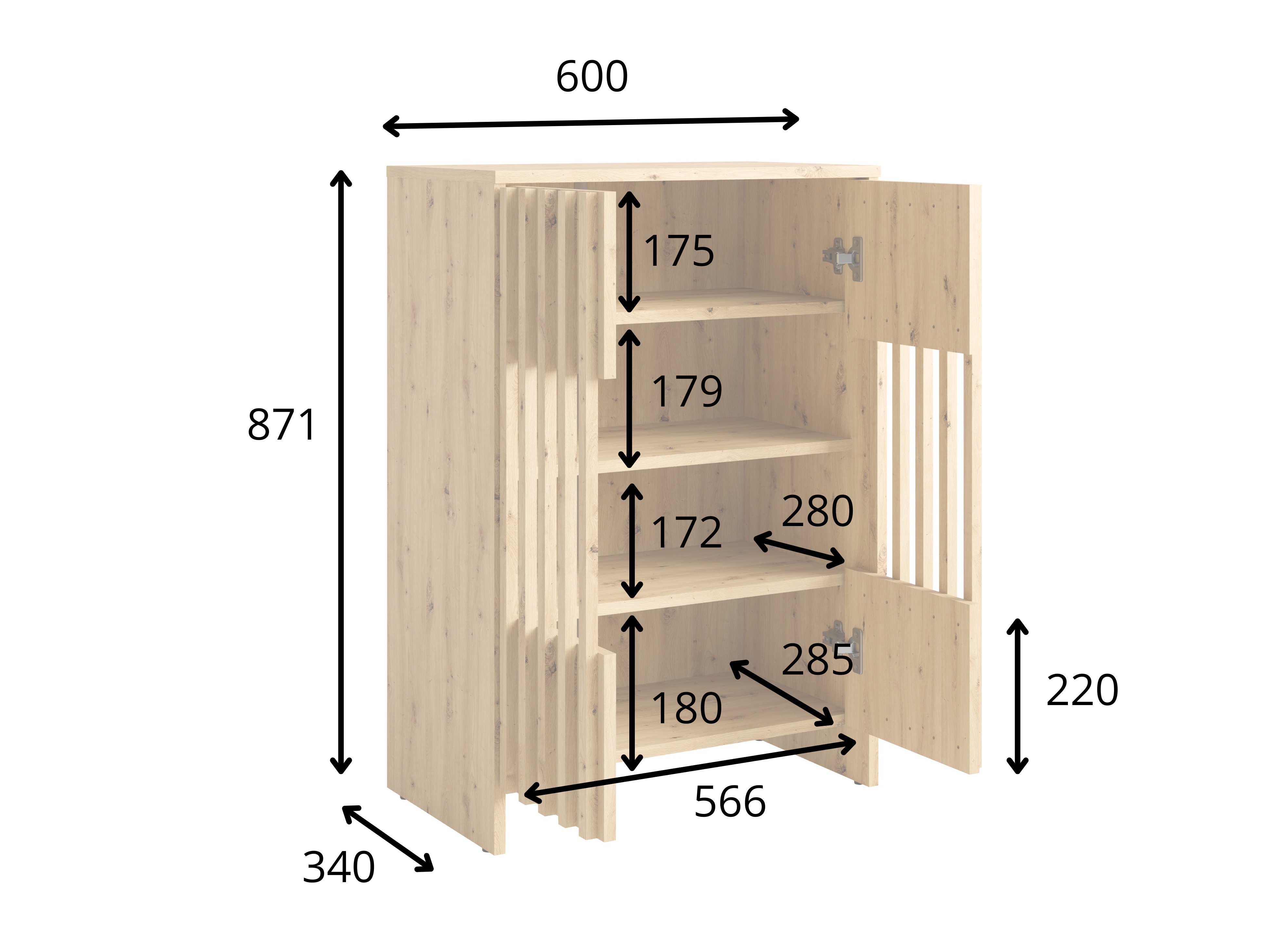 Ormarić Baytown 205 (Hrast Artisan)