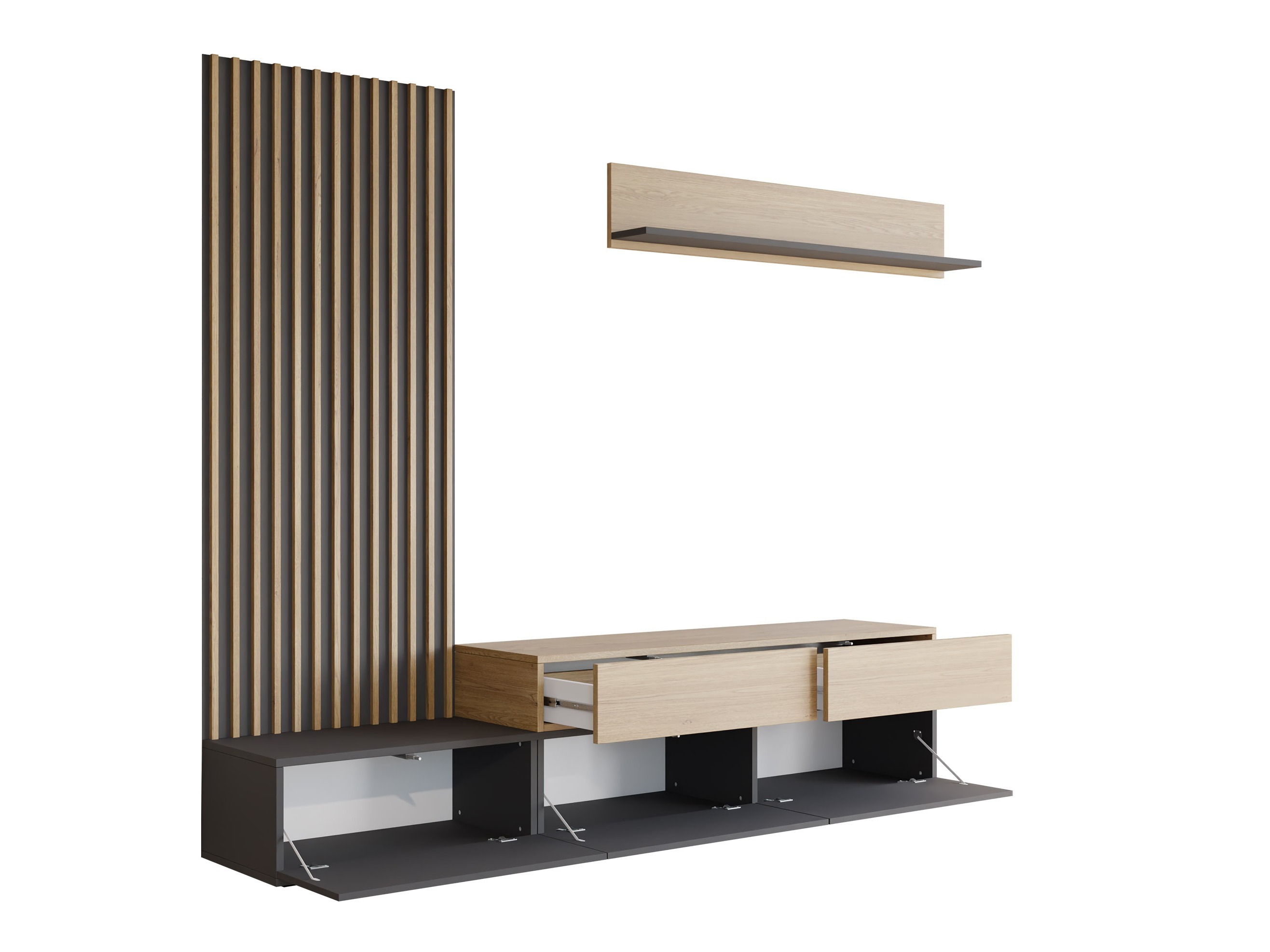 Set za dnevni boravak Comfivo Munium I (Bijela + Hrast)