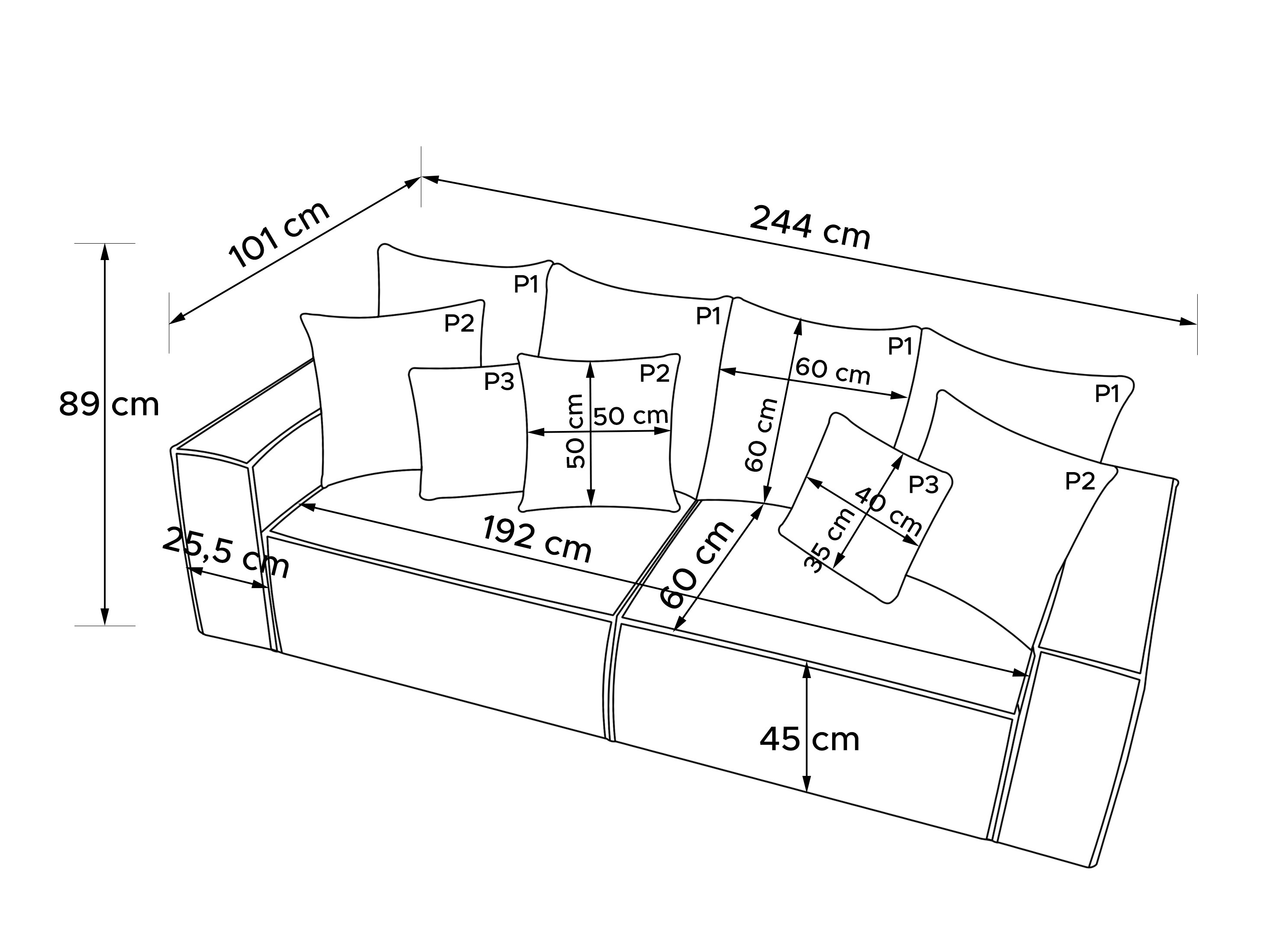 Kauč na razvlačenje Temecula 104 (Siva)