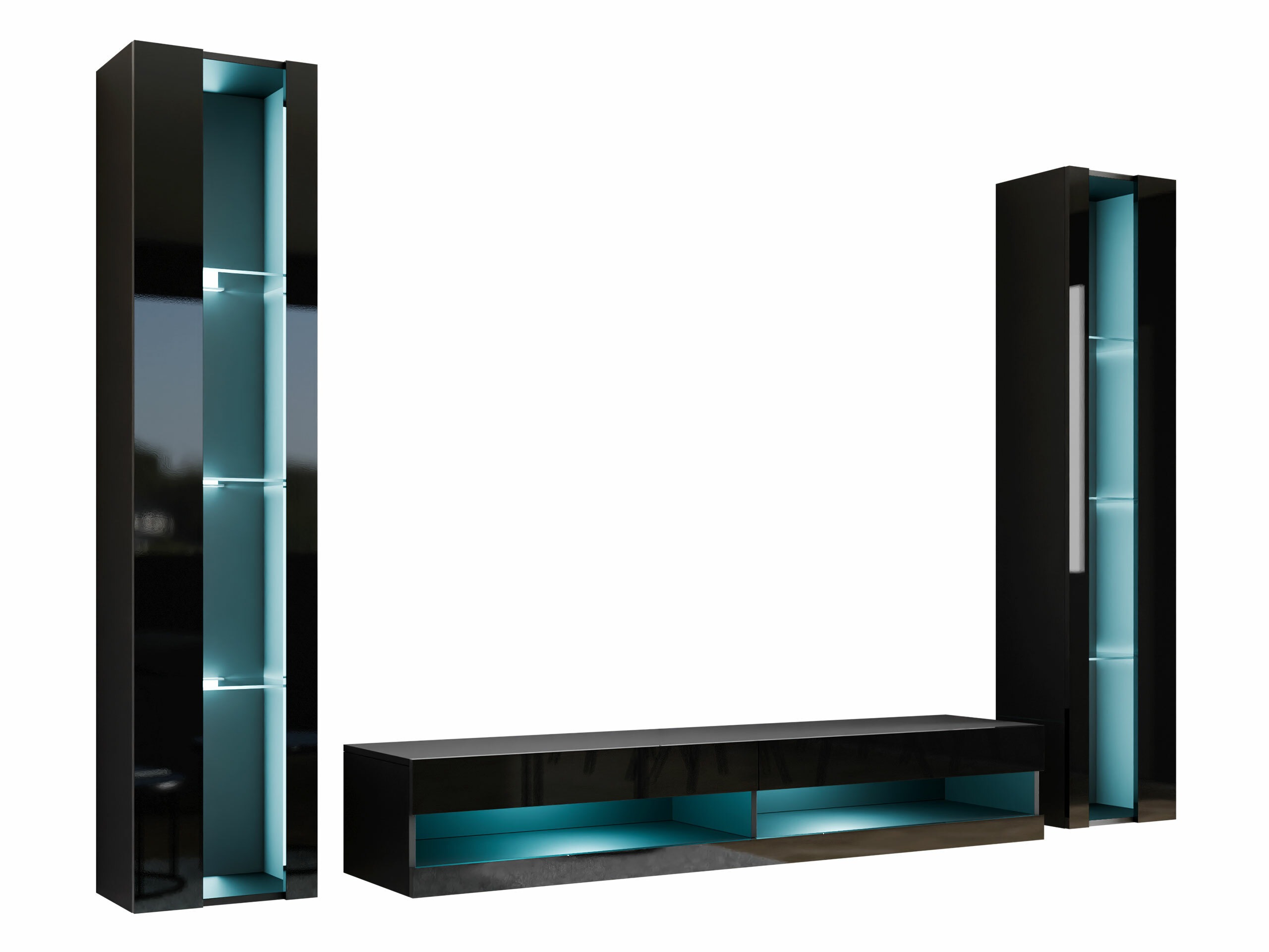 Set za dnevni boravak Venenou 112 (Crna + Sjajno crna)