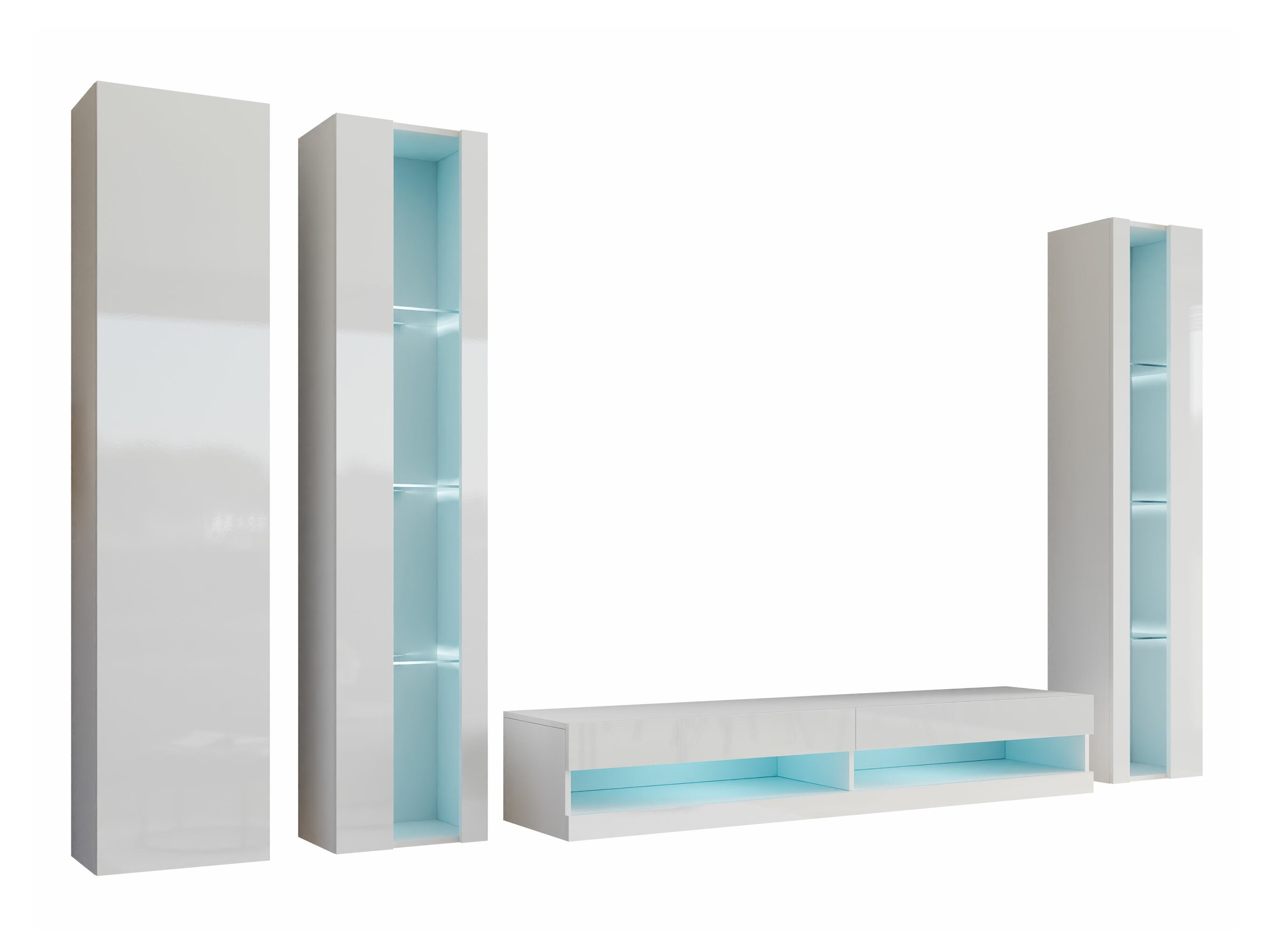 Set za dnevni boravak Venenou 116 (Bijela + Sjajno bijela)