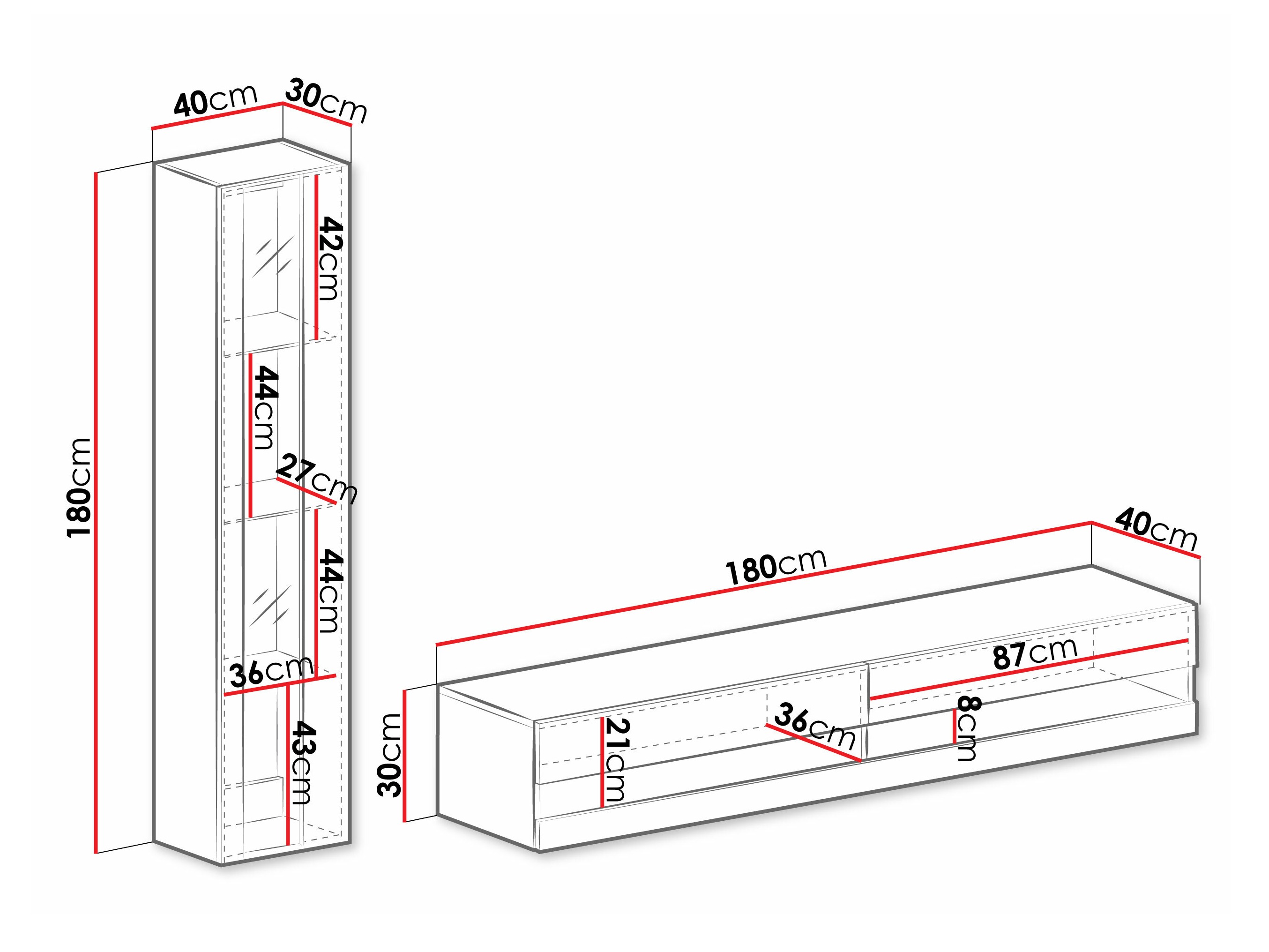 Set za dnevni boravak Venenou 118 (Bijela + Sjajno bijela)