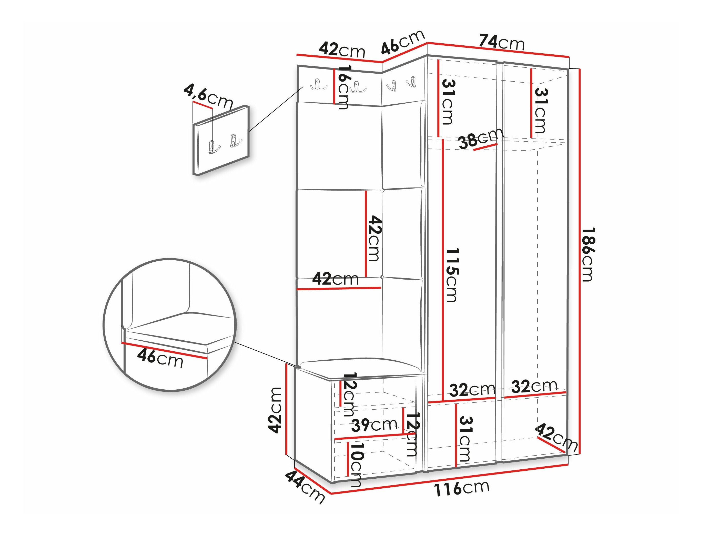 Set za hodnik Hartford 387 (Bijela)