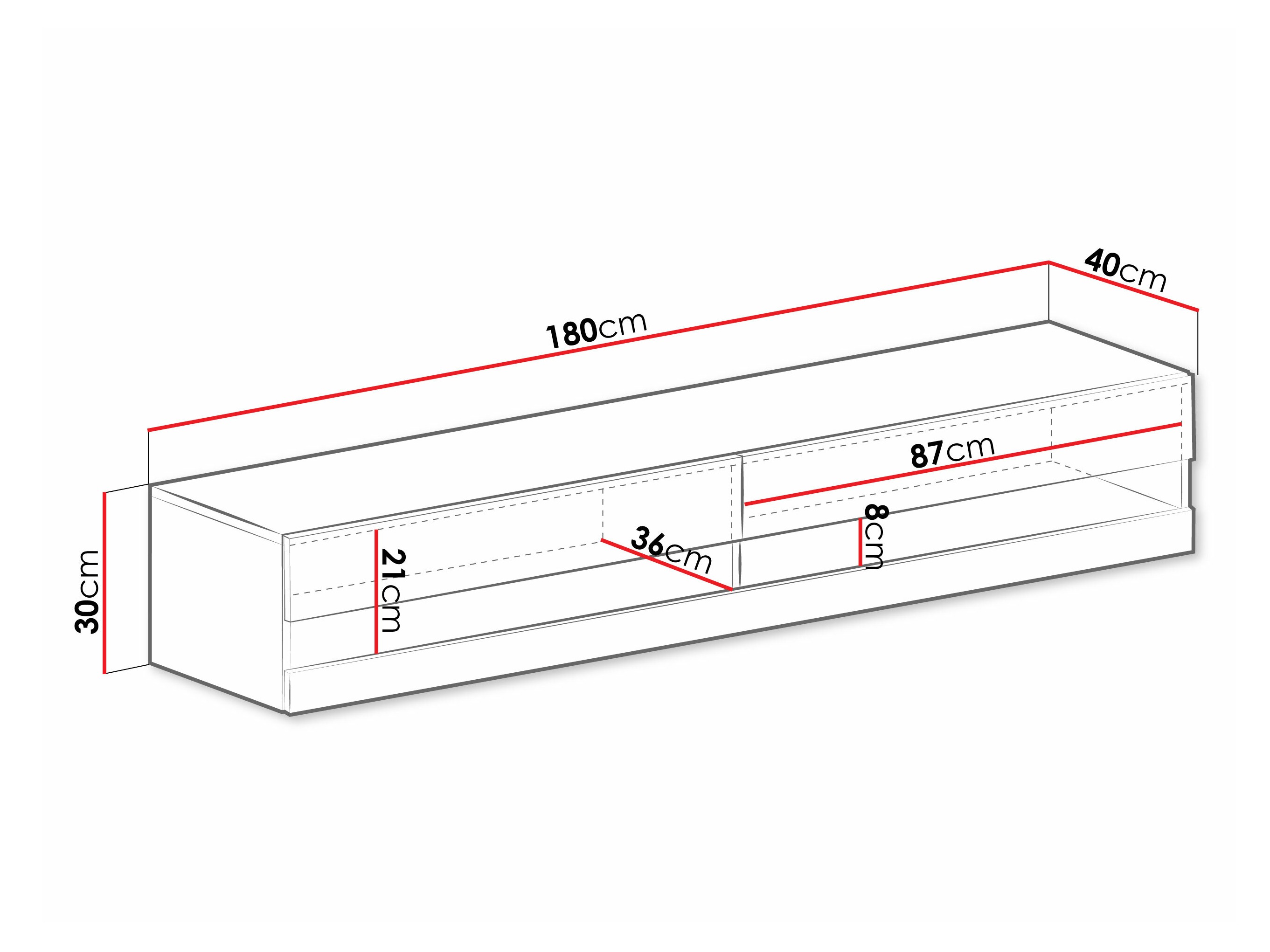 TV stol Vilrin (Bijela + Sjajno bijela)