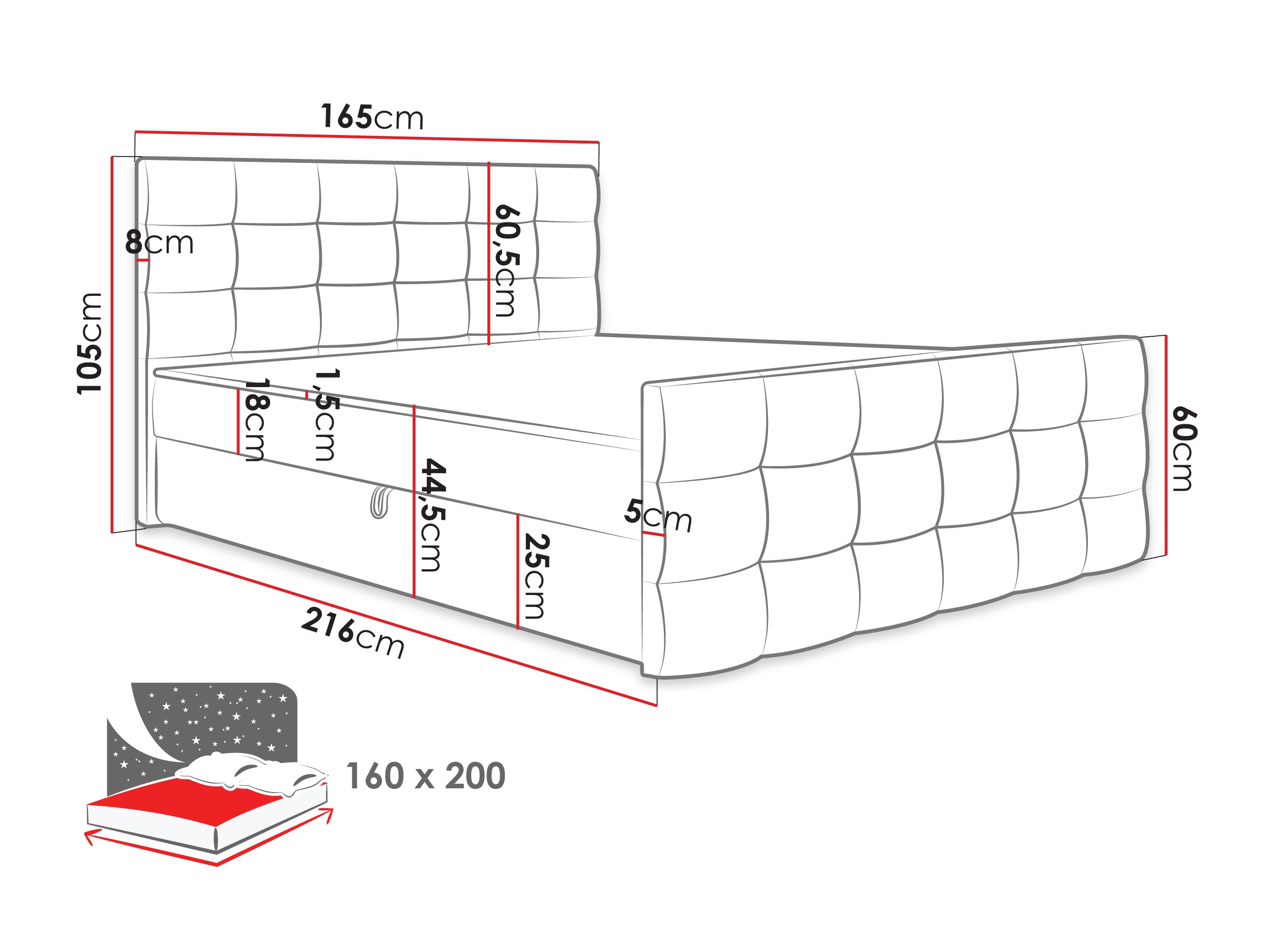 Boxspring krevet Memphis 100 (Rico 03)