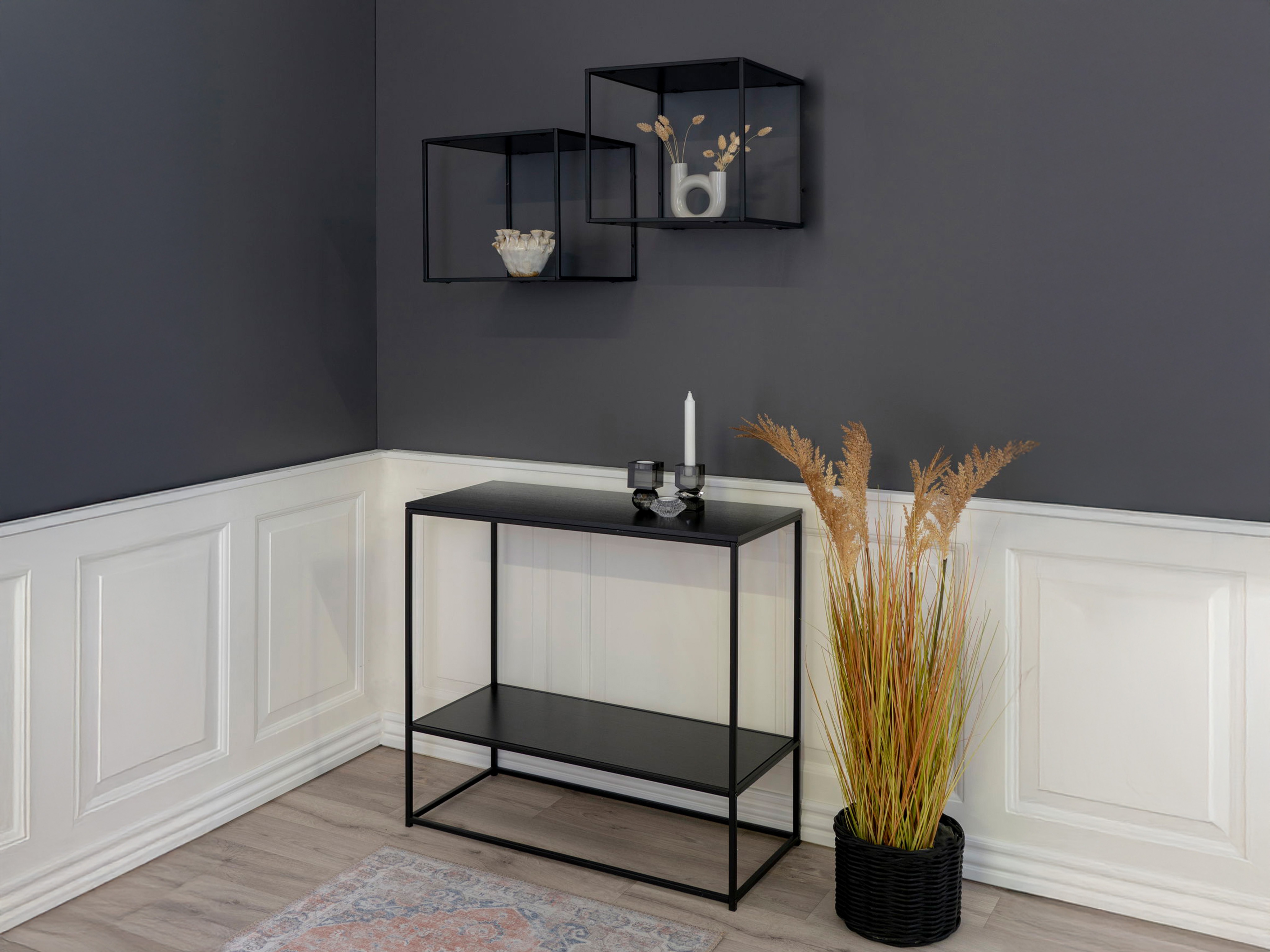 Zidna polica Sorbeni 103 (Crna)