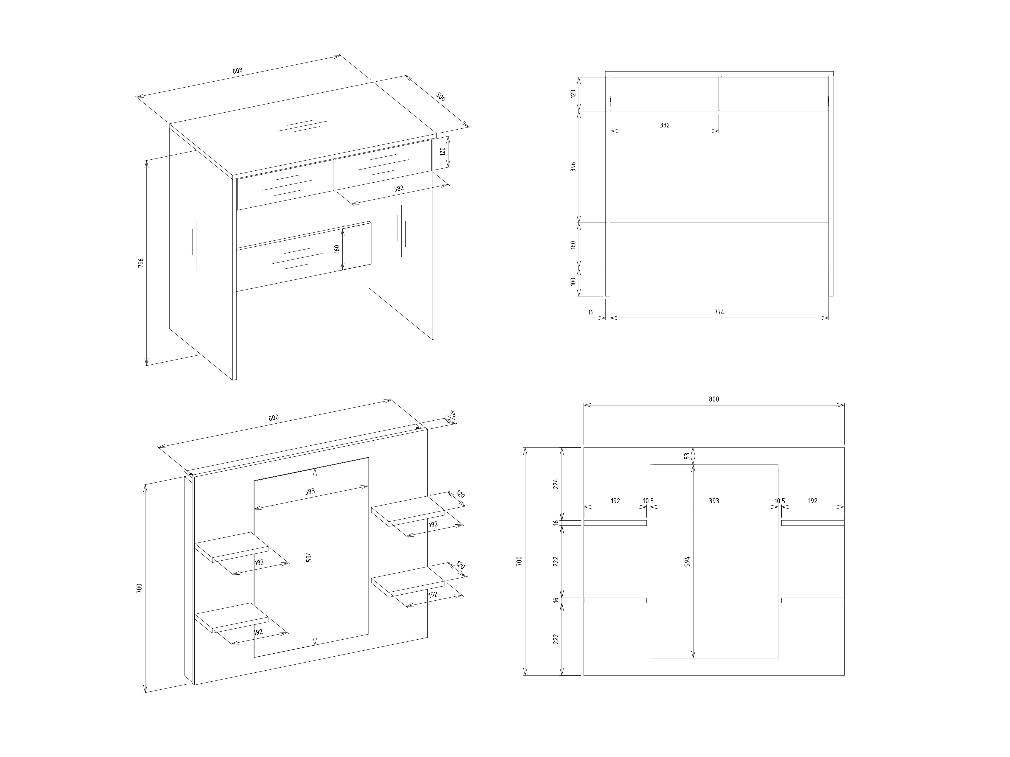 Toaletni stolić Mandeville 357