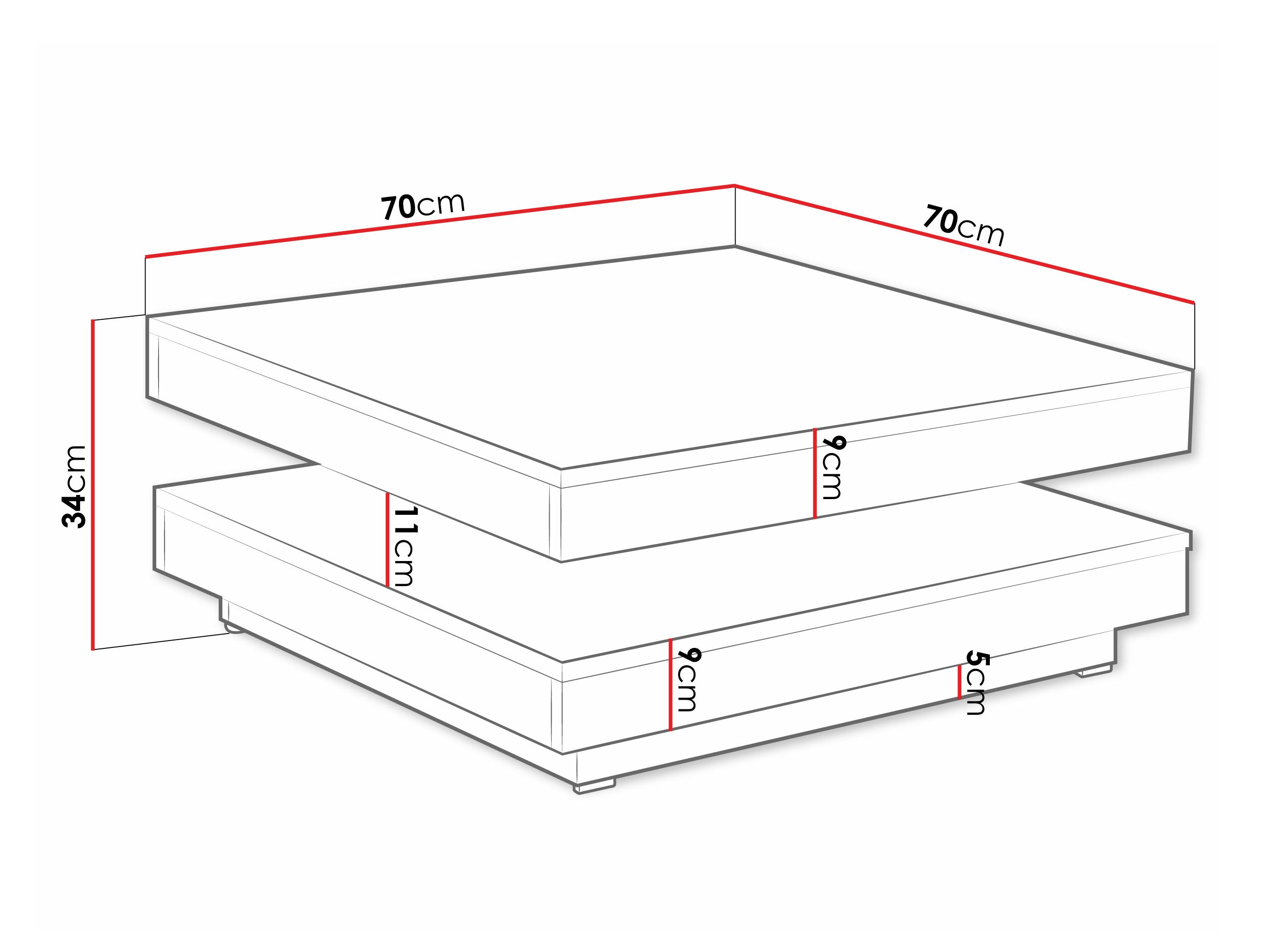 Transformirajući stolić za kavu Comfivo Pisces (Hrast Wotan + Bijela)