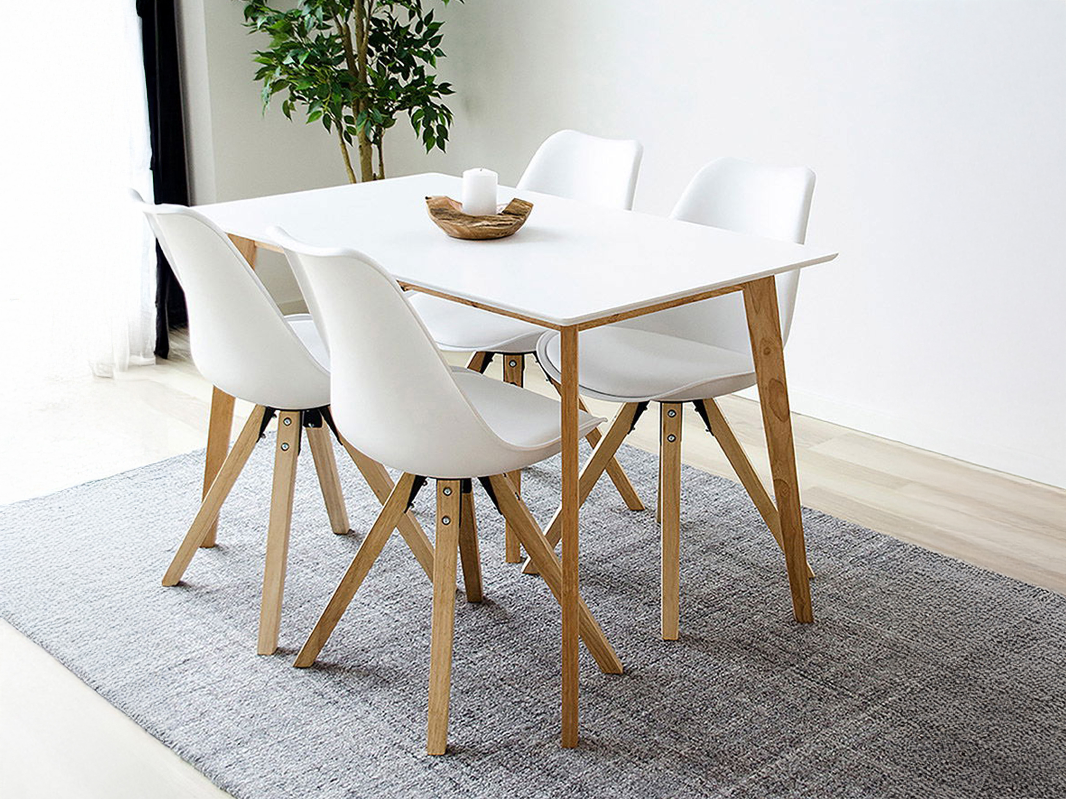 Stol Brea 111 (Bijela + Hrast)