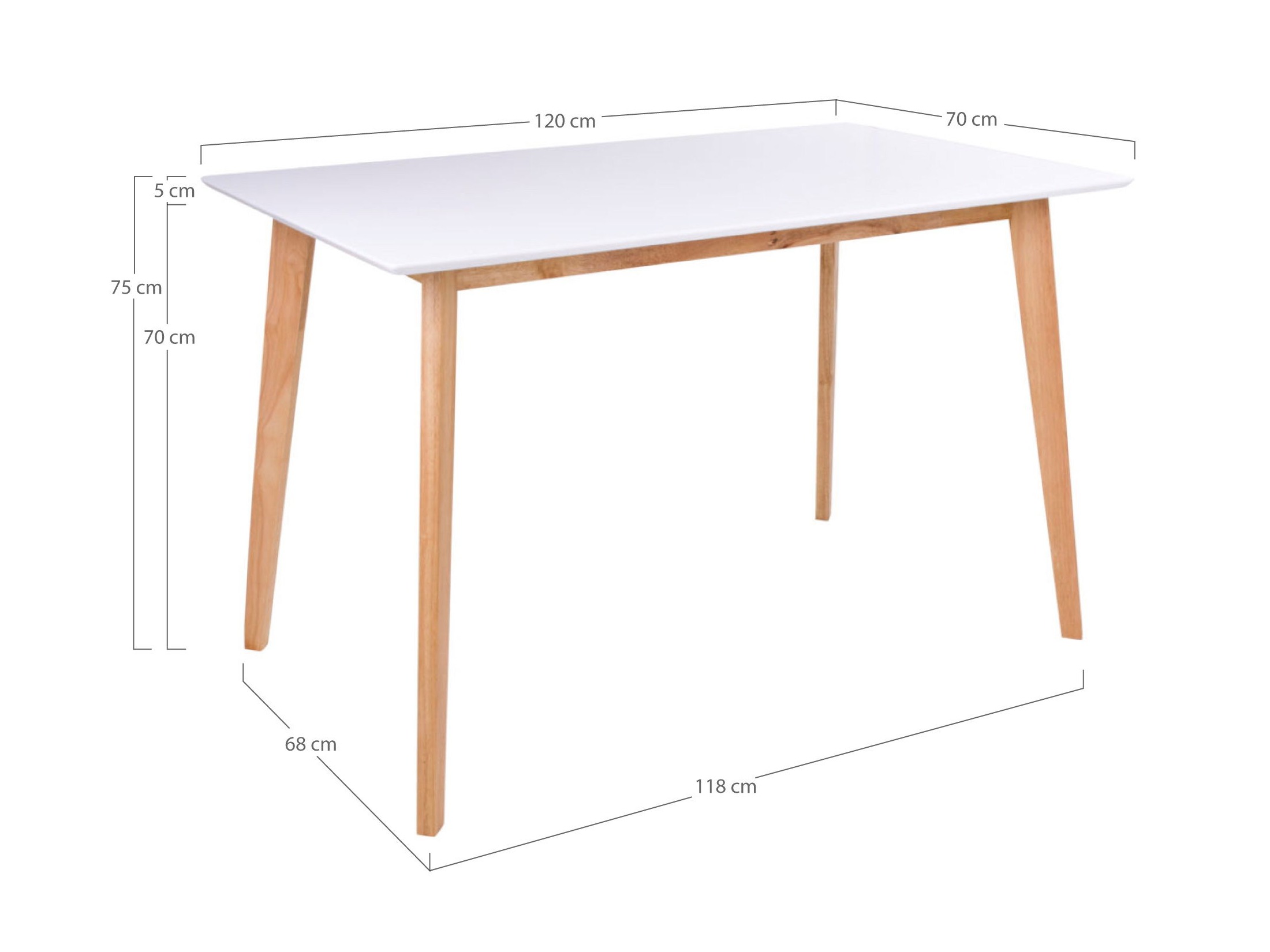 Stol Brea 111 (Bijela + Hrast)