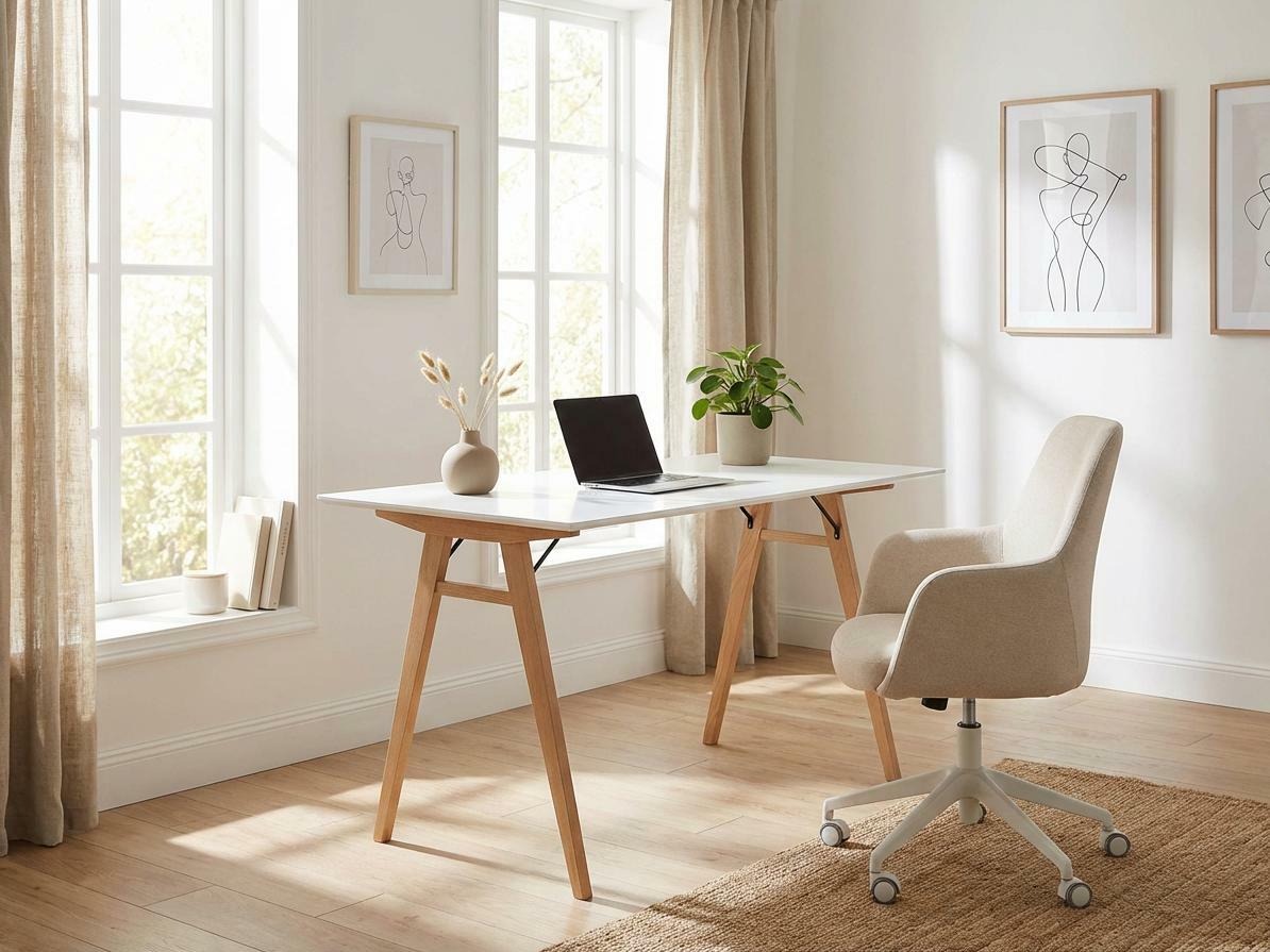 Uredski stol Brea 109 (Bijela + Hrast)