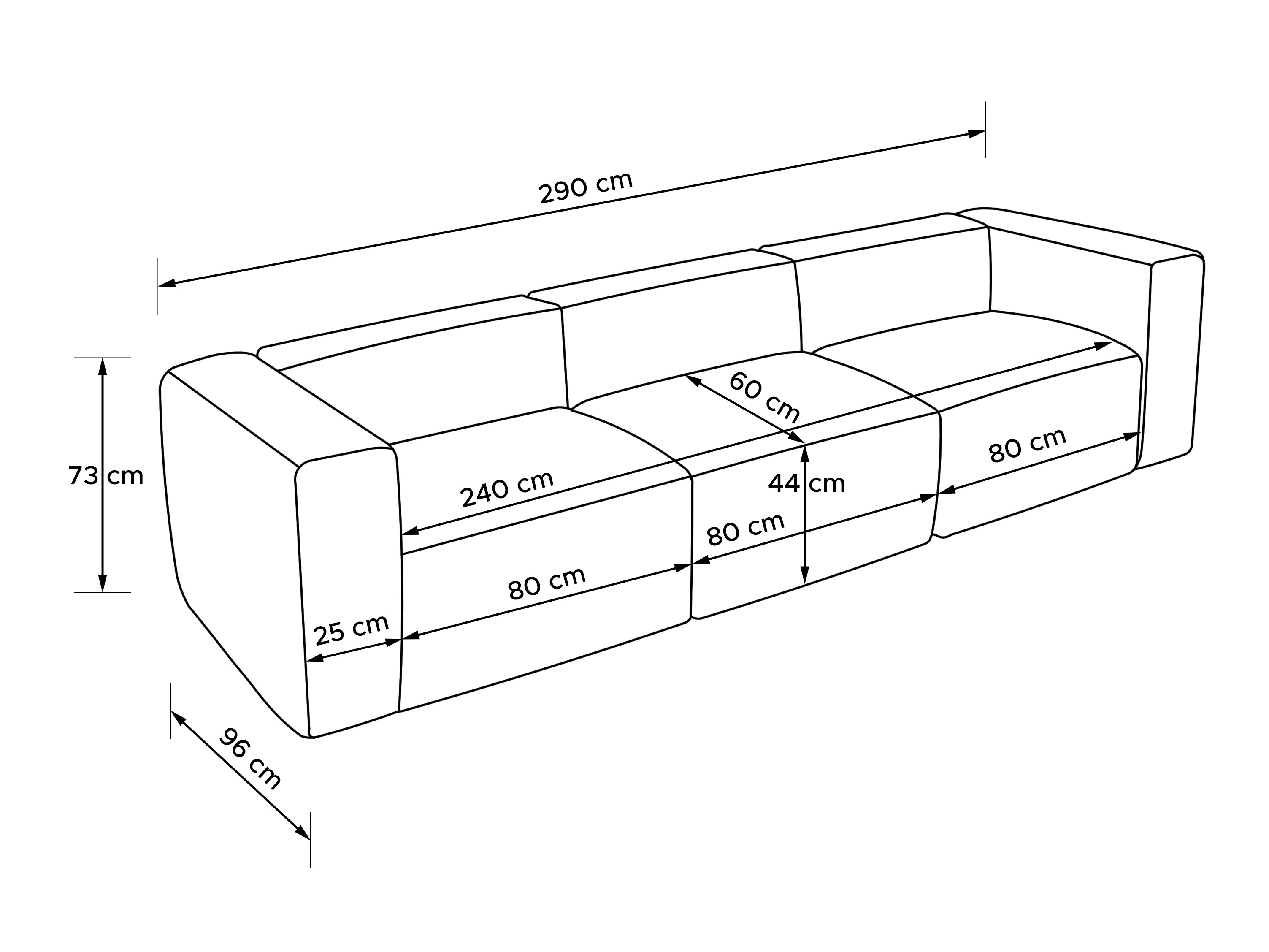 Modularan kauč Melteno 102 (Poso 22)