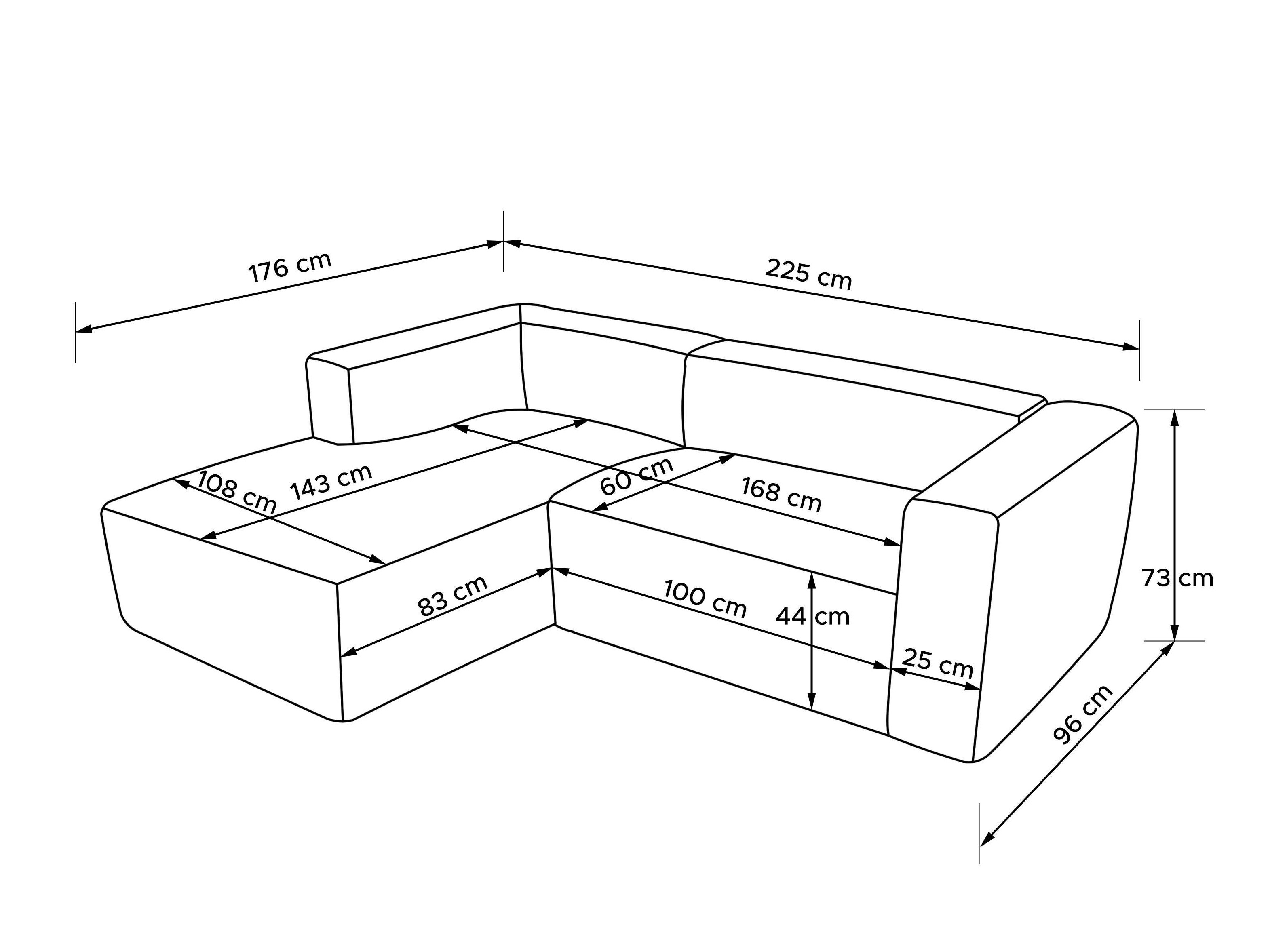 Modularna kutna garnitura Melteno 105 (Poso 22)
