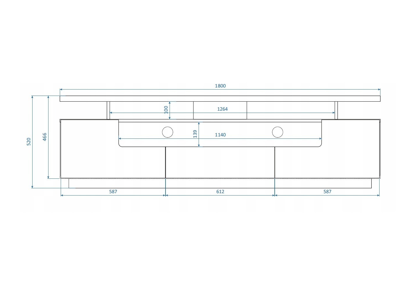TV stol Buffalo 175 (Sjajno bijela)