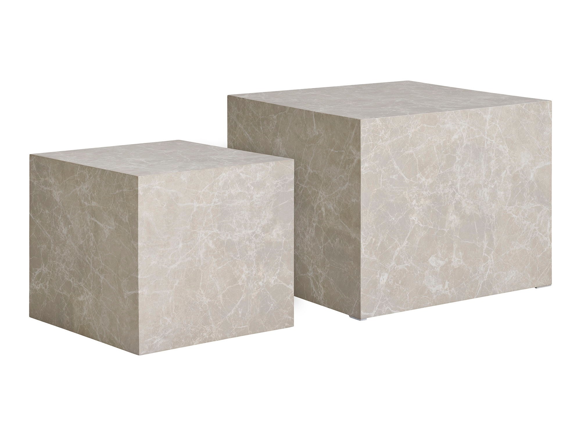 Set stolića za kavu Catavie 103 (Bež + Sivi mramor)