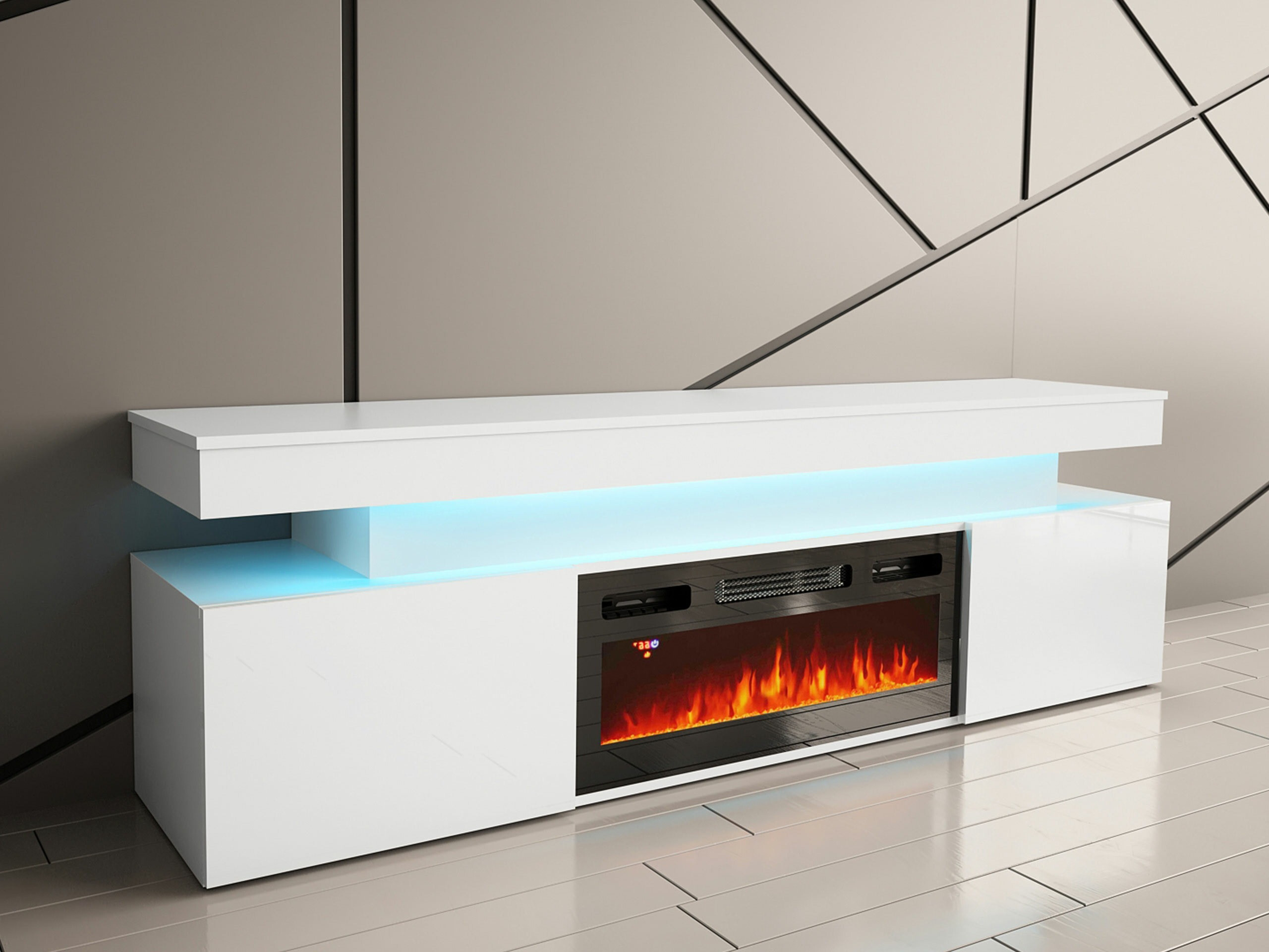 TV stol Monfero 104 (Bijela + Sjajno bijela)