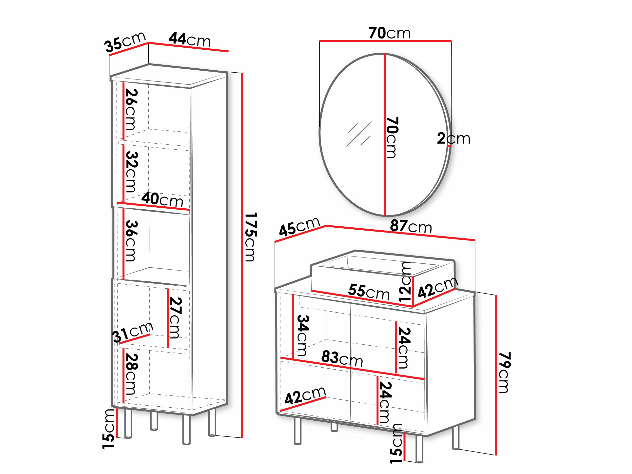Kupaonski namještaj Decus III (Kašmir)