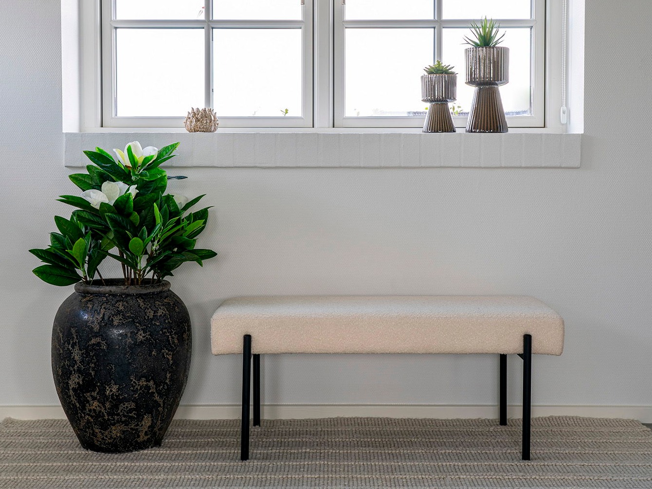 Tapecirana klupa Brea 140 (Bijela)