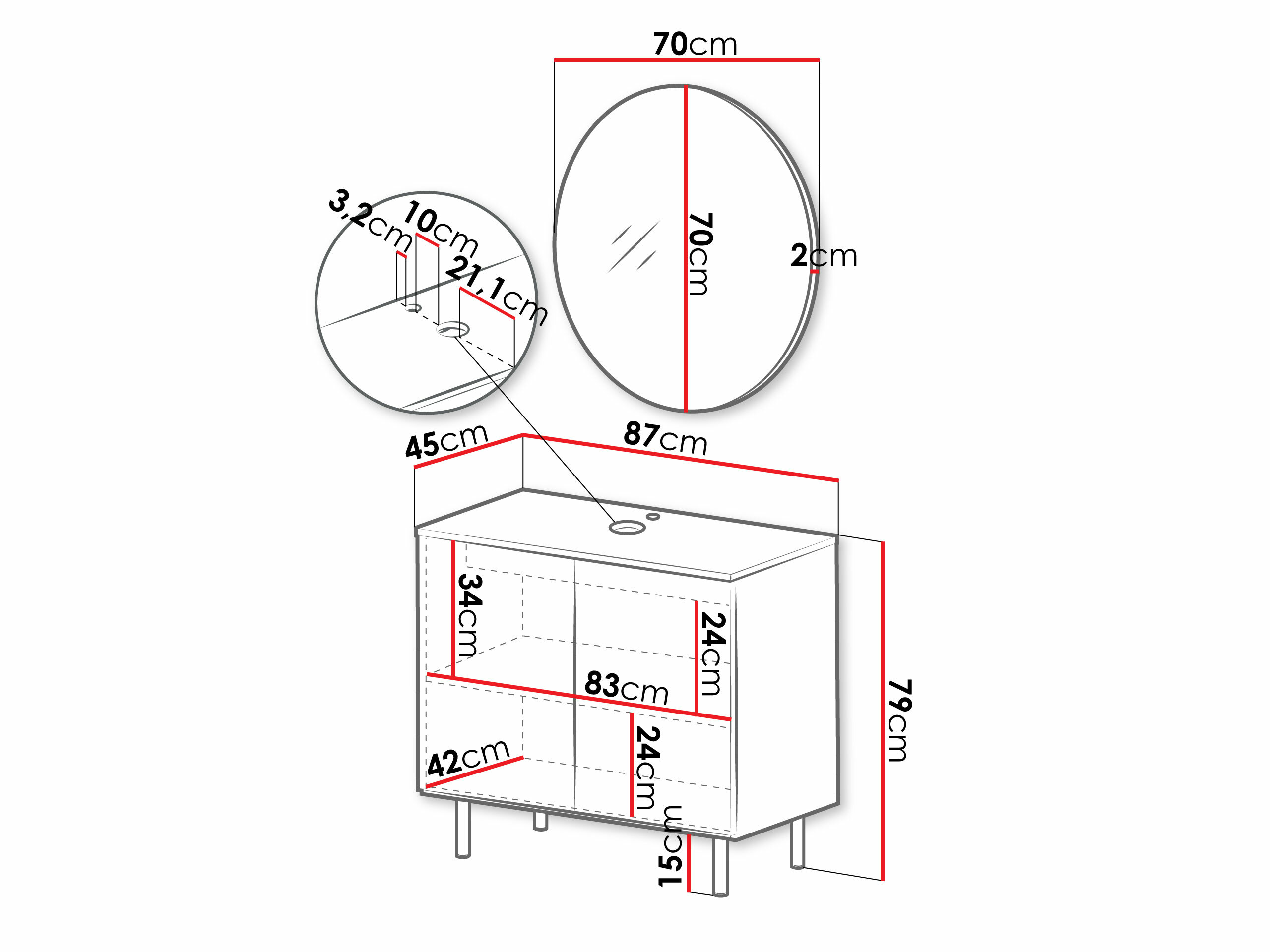 Kupaonski namještaj Decus II (Kašmir)