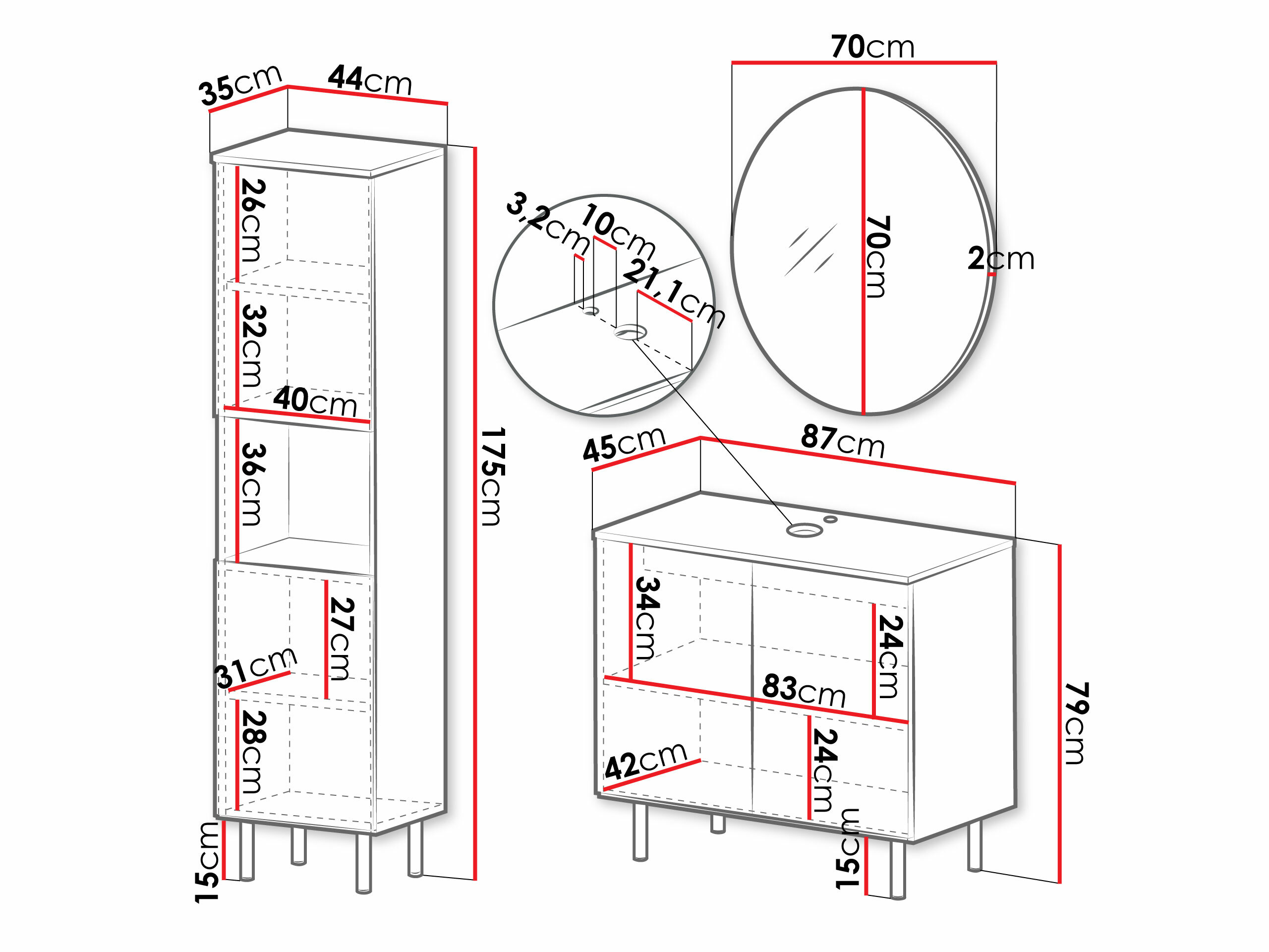 Kupaonski namještaj Decus III (Kašmir)