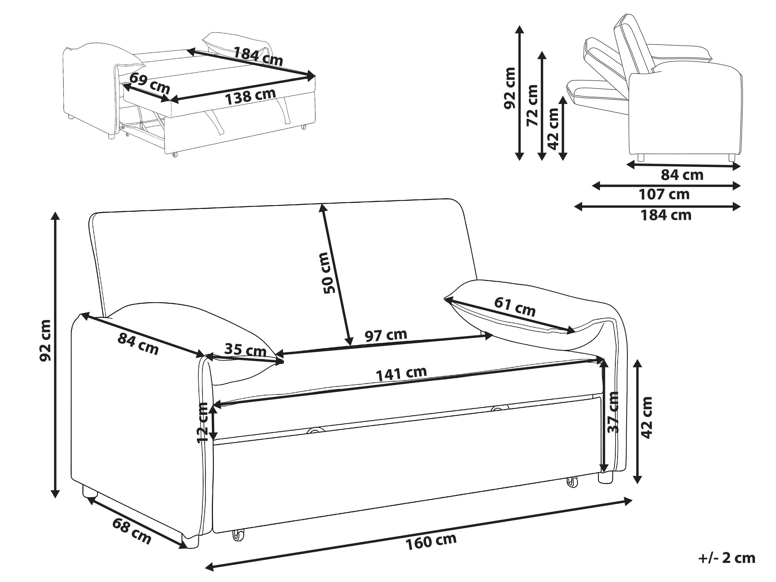 Kauč na razvlačenje Berwyn 2908 (Bijela)