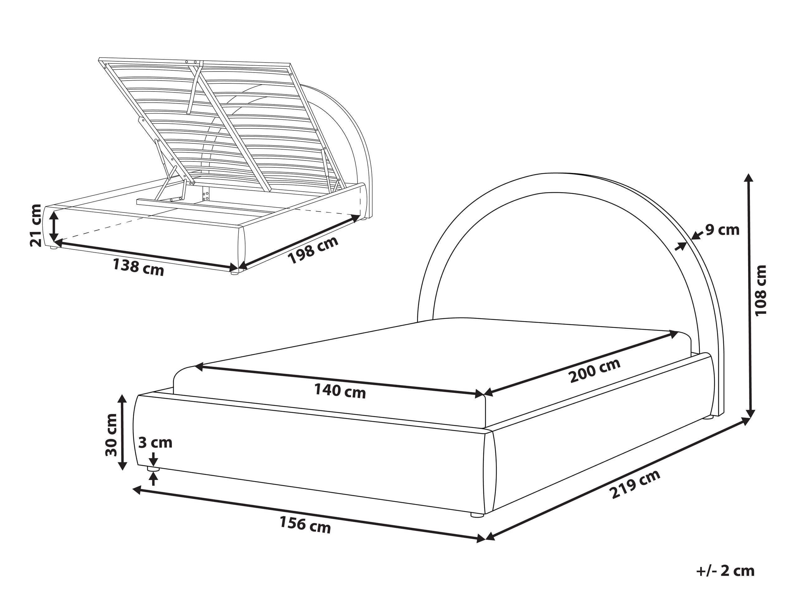 Krevet Berwyn 2909 (Svijetlo bež)