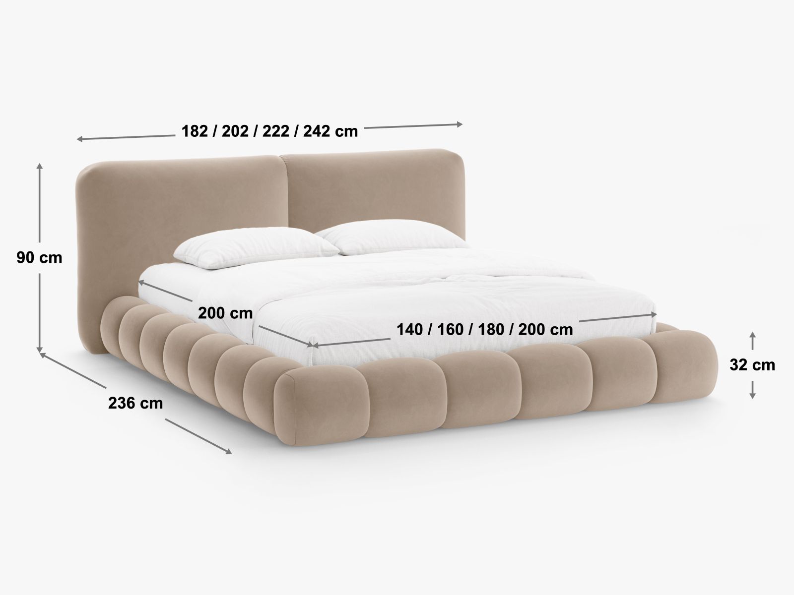 Krevet Beckley 330 (Magic Velvet 2239)