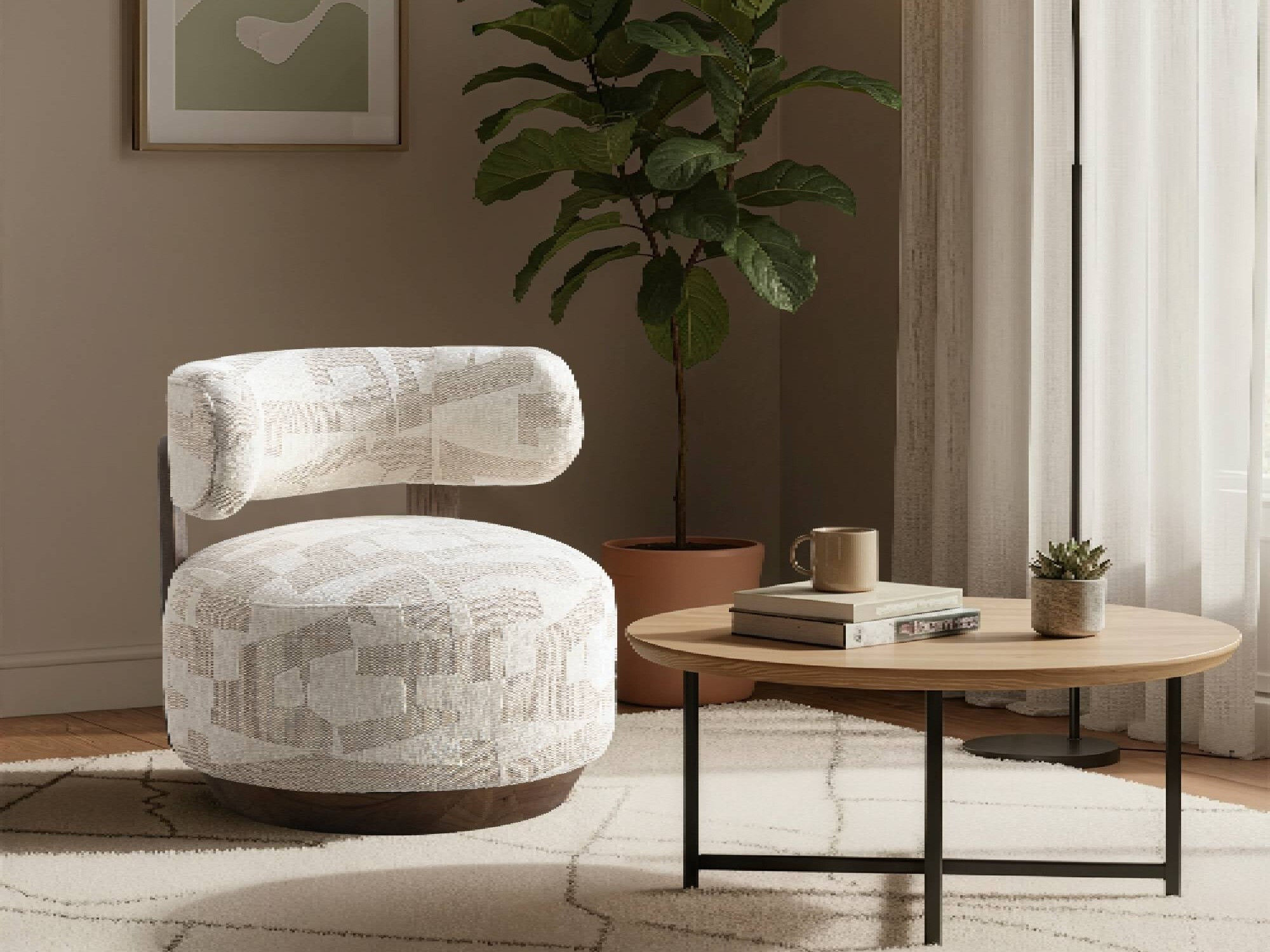 Fotelja Burleson 555 (Krem + Bež)