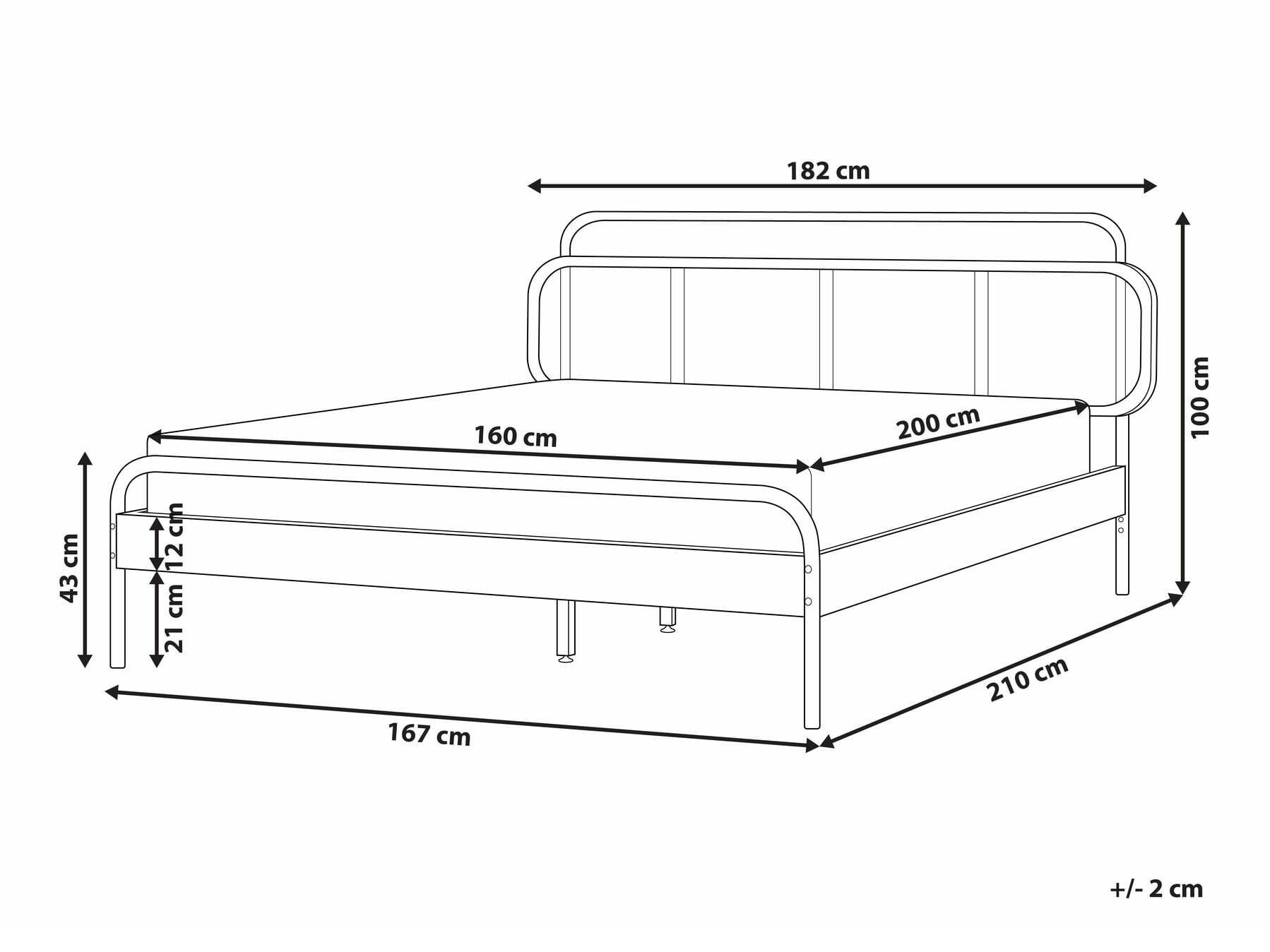 Krevet Berwyn 2034 (Smeđa)