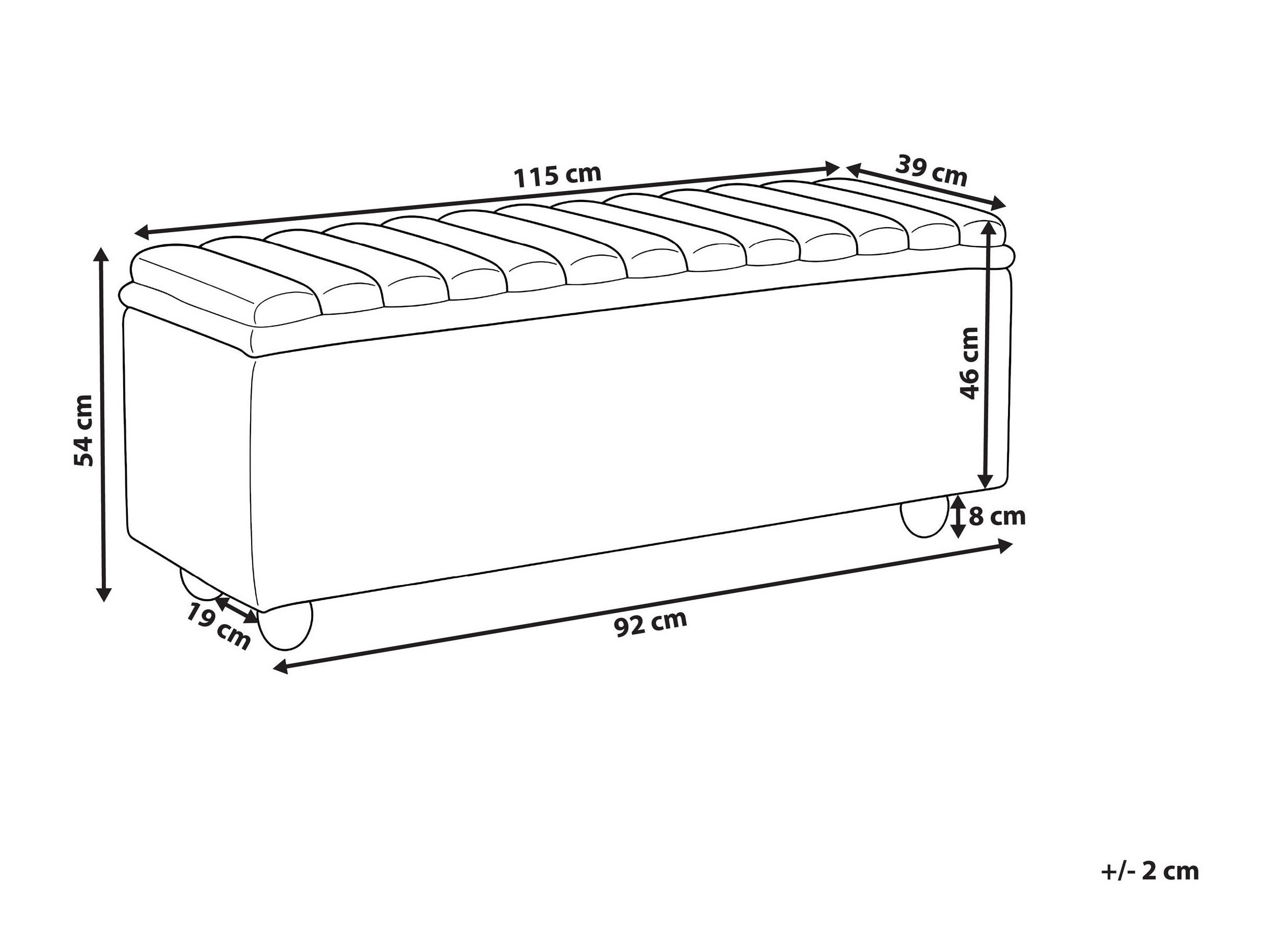 Tapecirana klupa Berwyn 2918 (Bež)