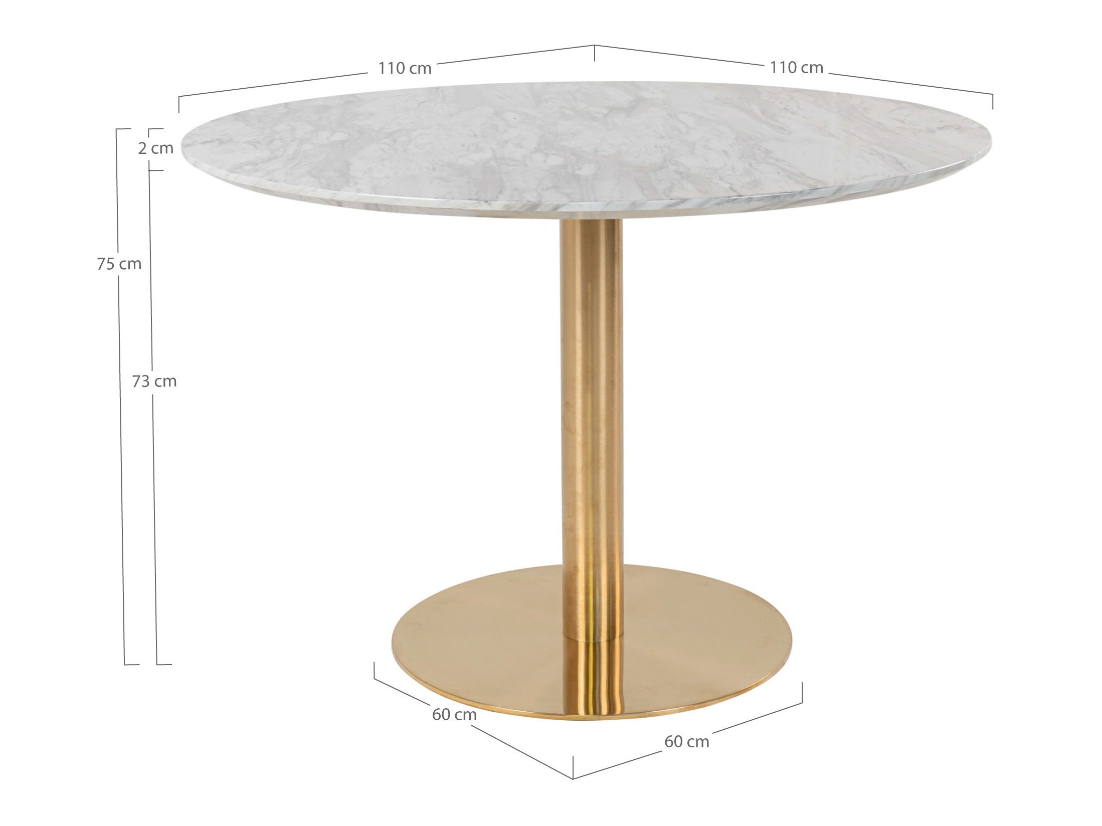 Stol Elbelia 103 (Zlatna + Bijeli mramor)