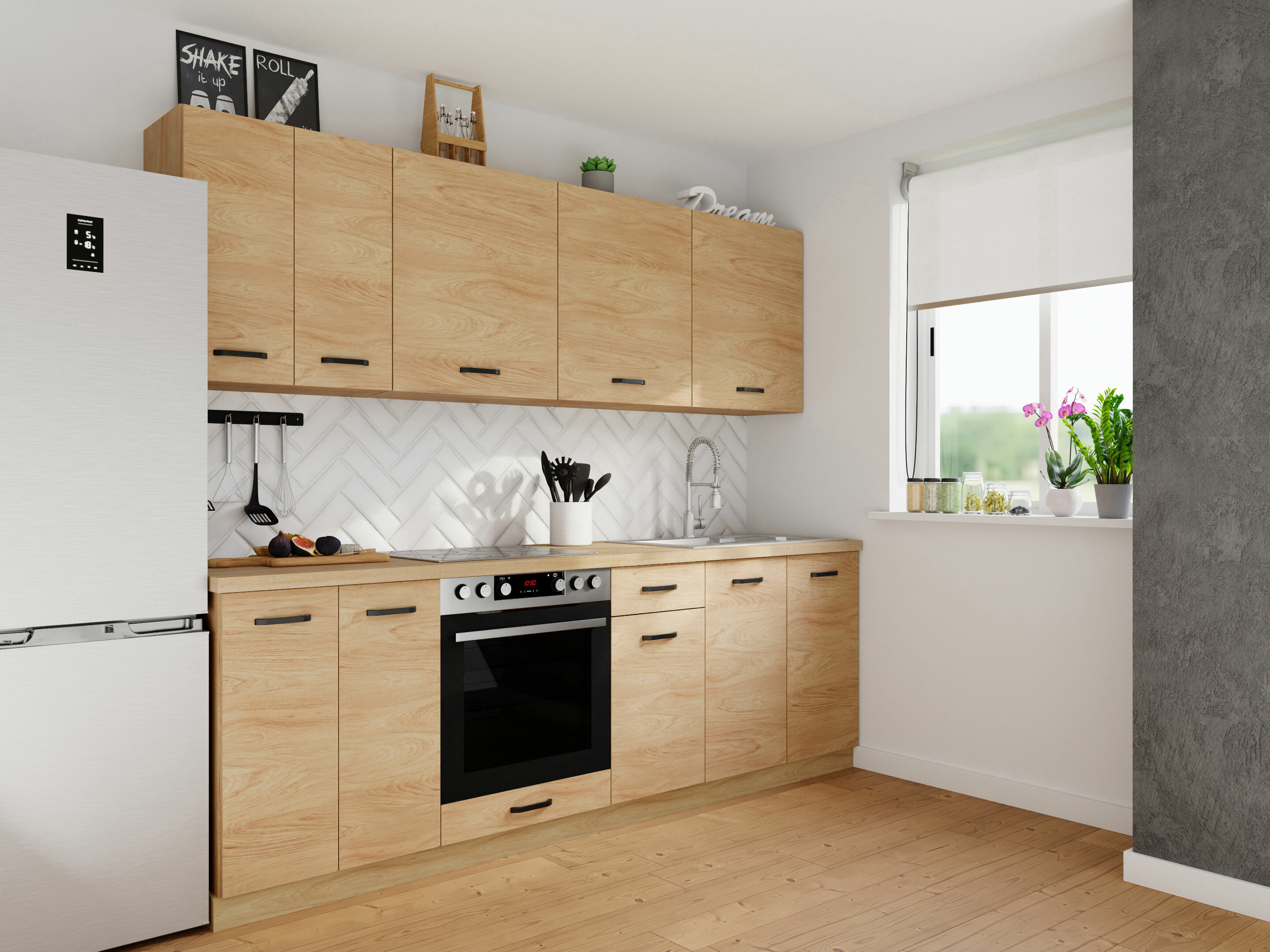 Modularan zidni ormarić Amper Oak 145