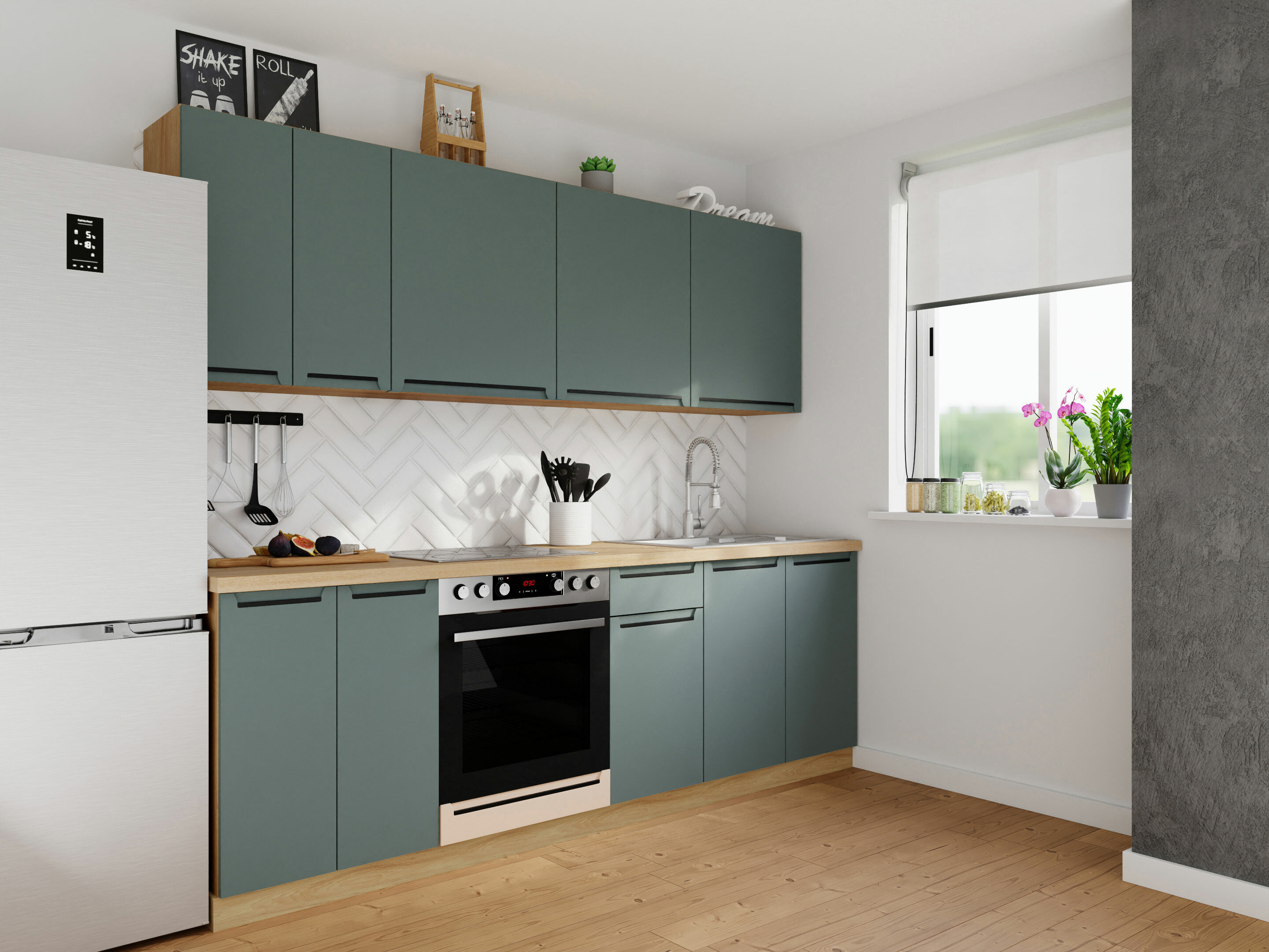 Modularni ormarić s ladicom i vratima Riso Green 104
