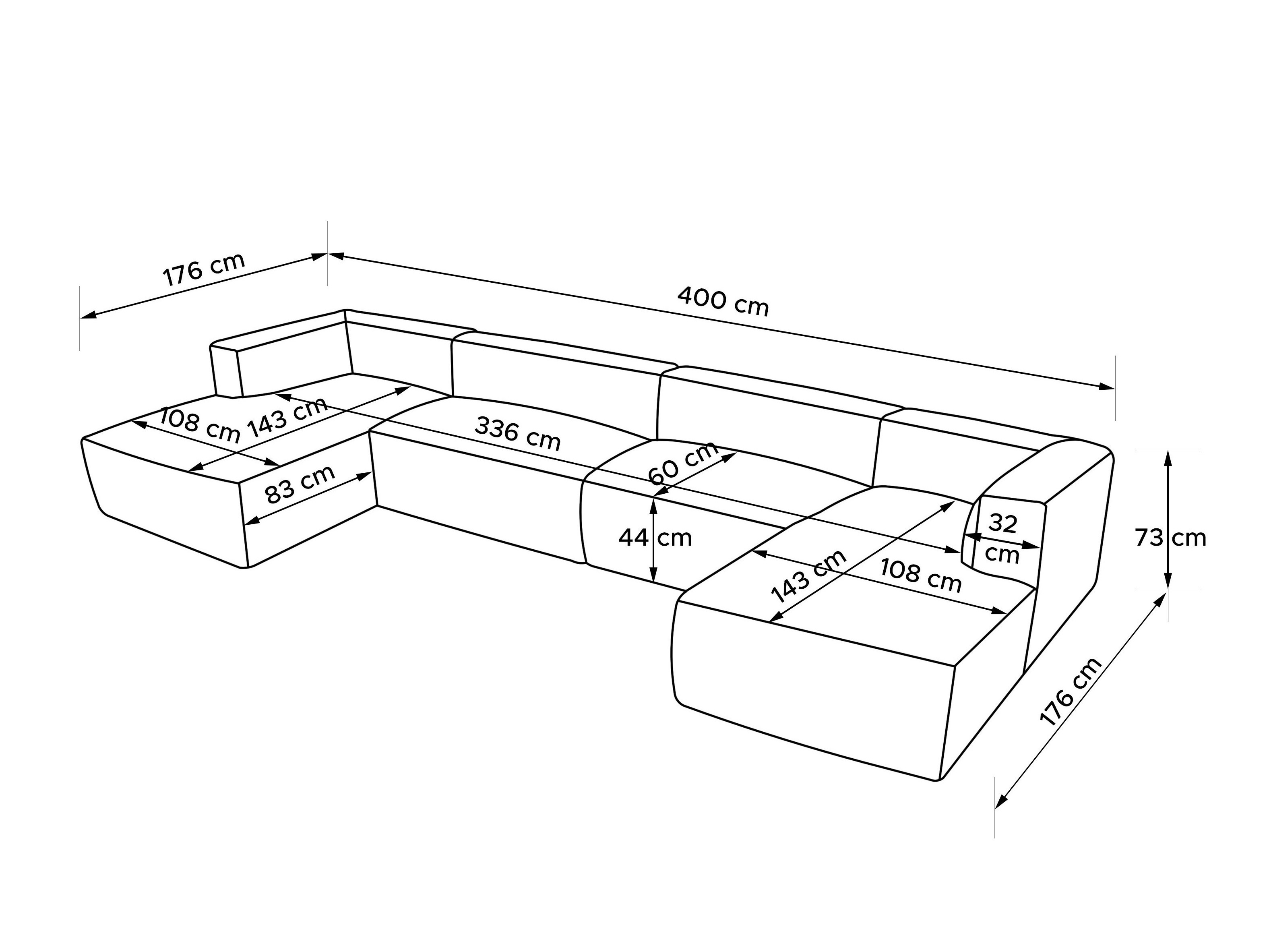 Modularna kutna garnitura Melteno 110 (Poso 55)