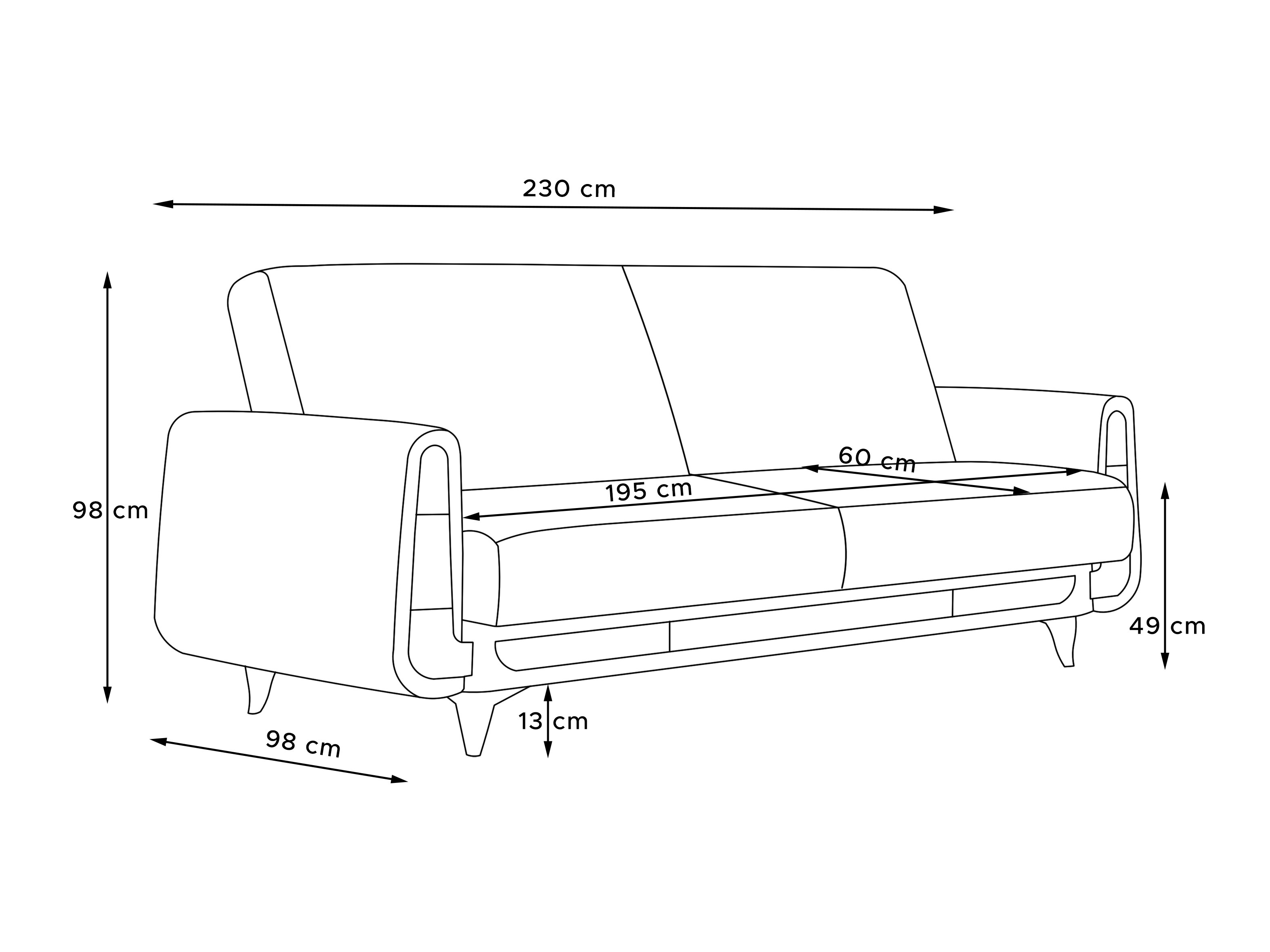 Kauč na razvlačenje Temecula 111 (Riviera 95)