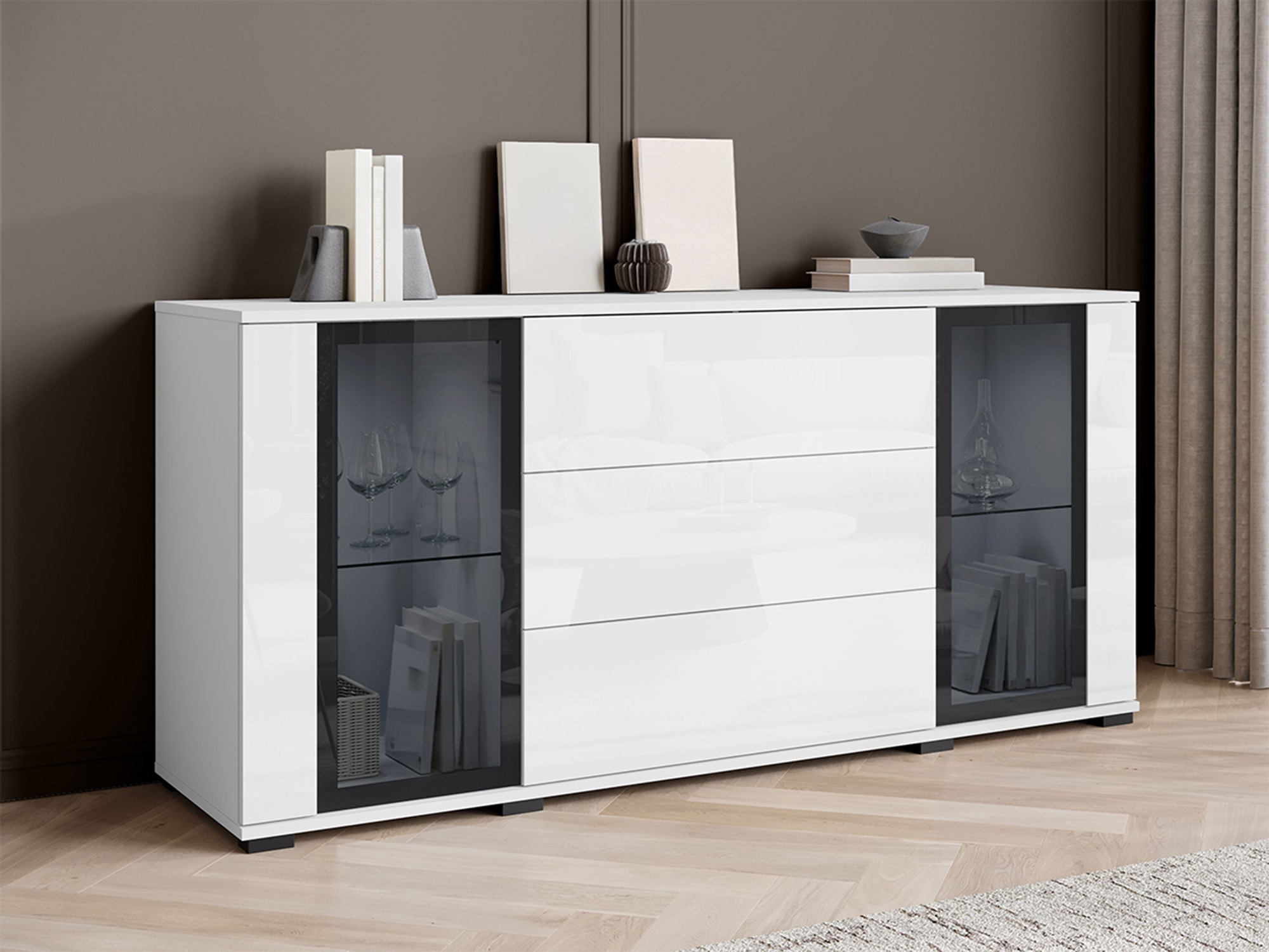 Komoda Torcame 101 (Bijela + Sjajno bijela)