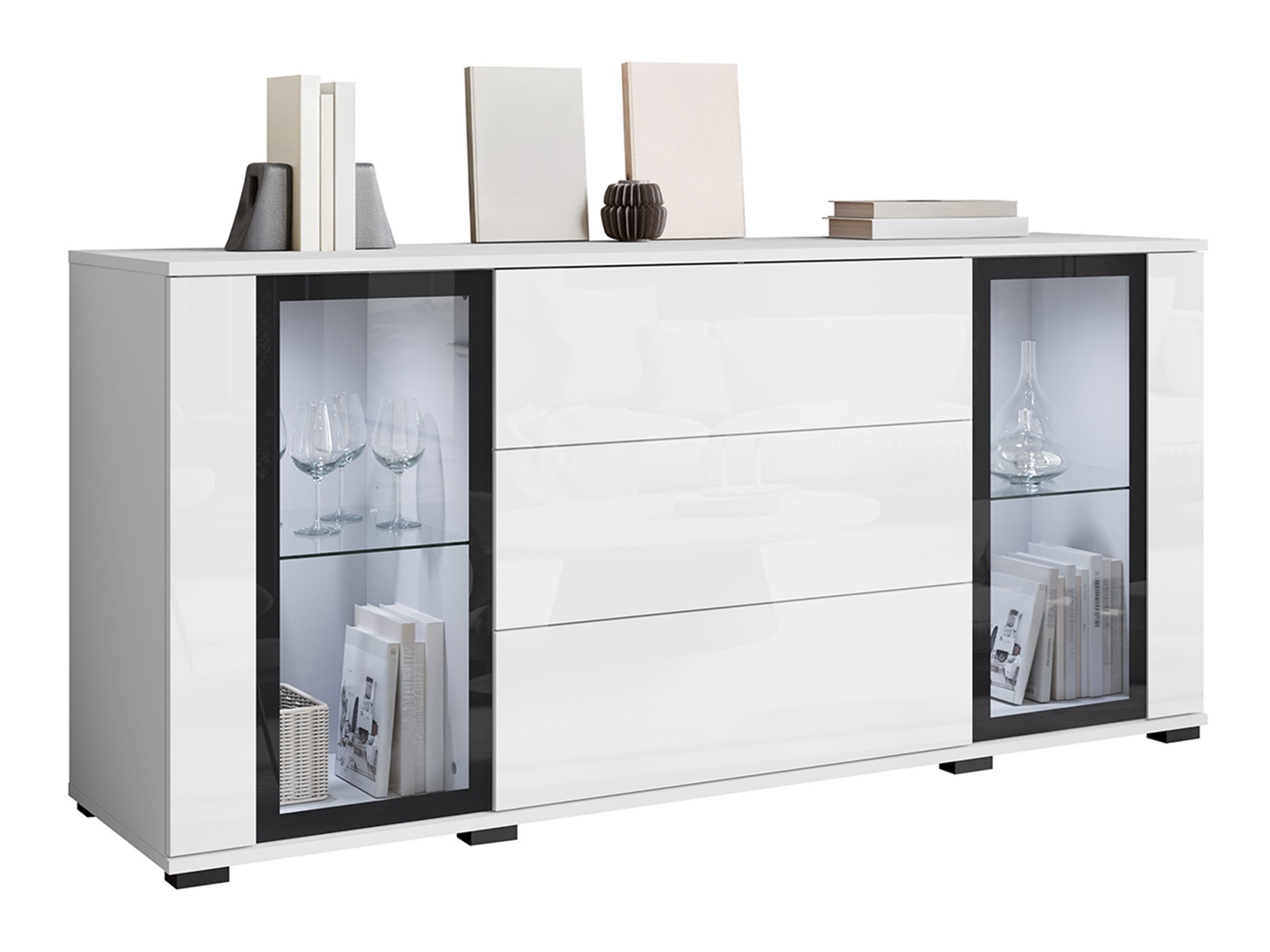 Komoda Torcame 101 (Bijela + Sjajno bijela)