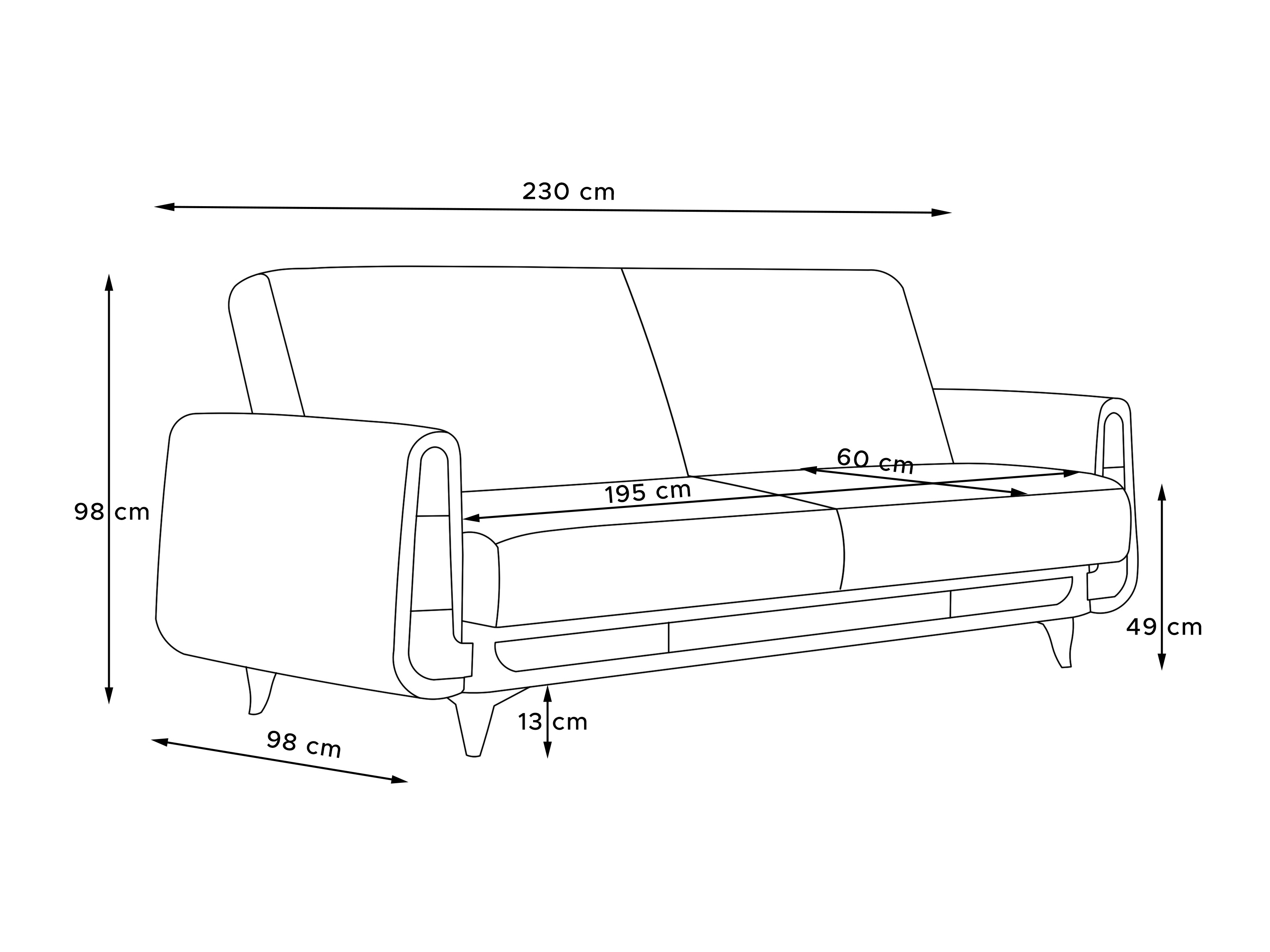 Kauč na razvlačenje Temecula 121 (Malta 08)