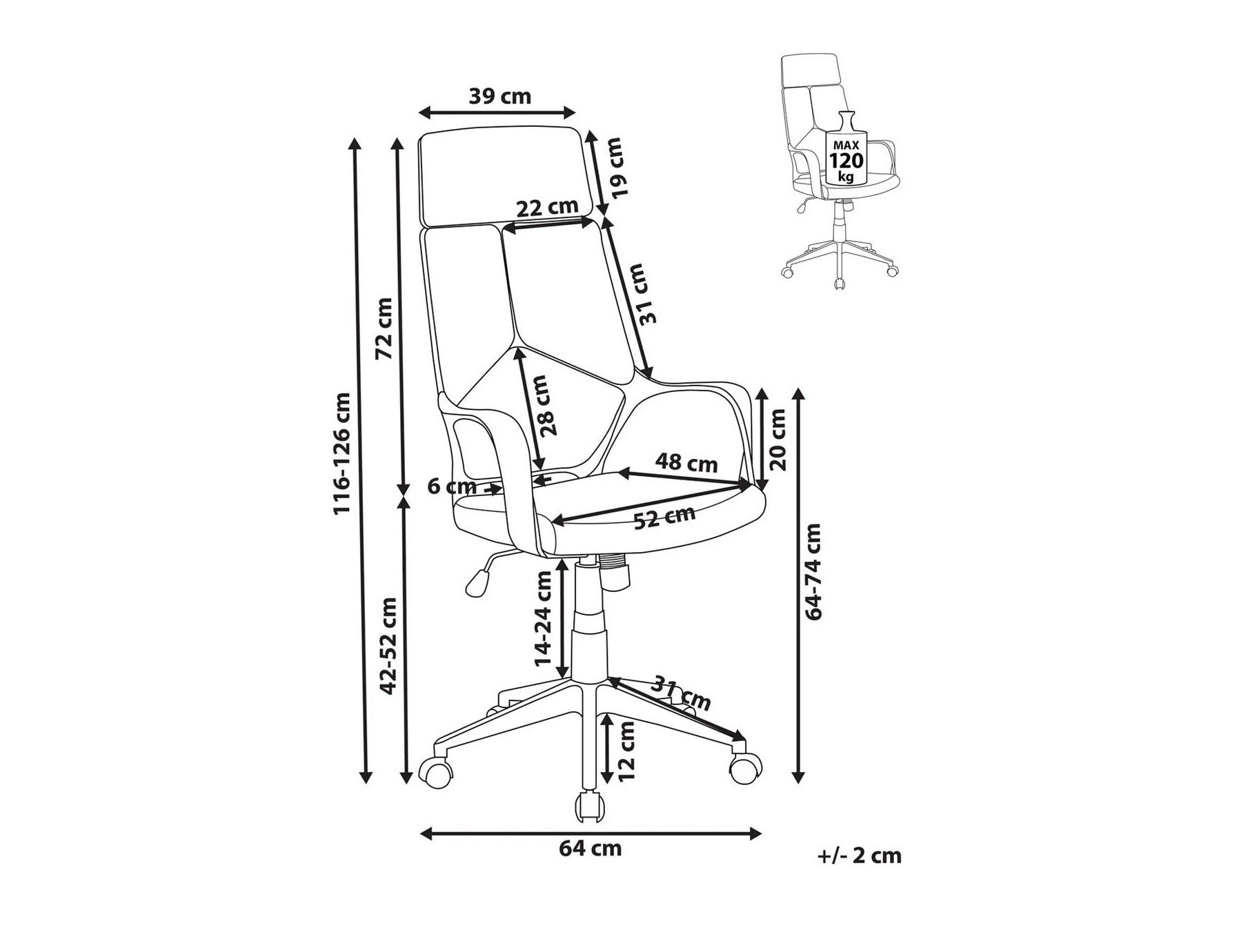 Uredska stolica Berwyn 2938 (Svijetlo bež)