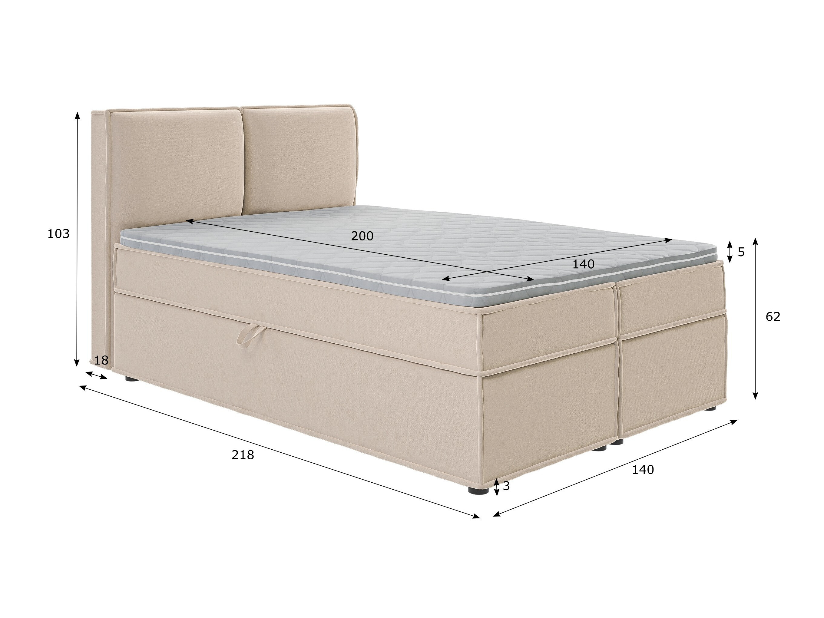 Boxspring krevet Rocklin 134 (Enjoy New 01)